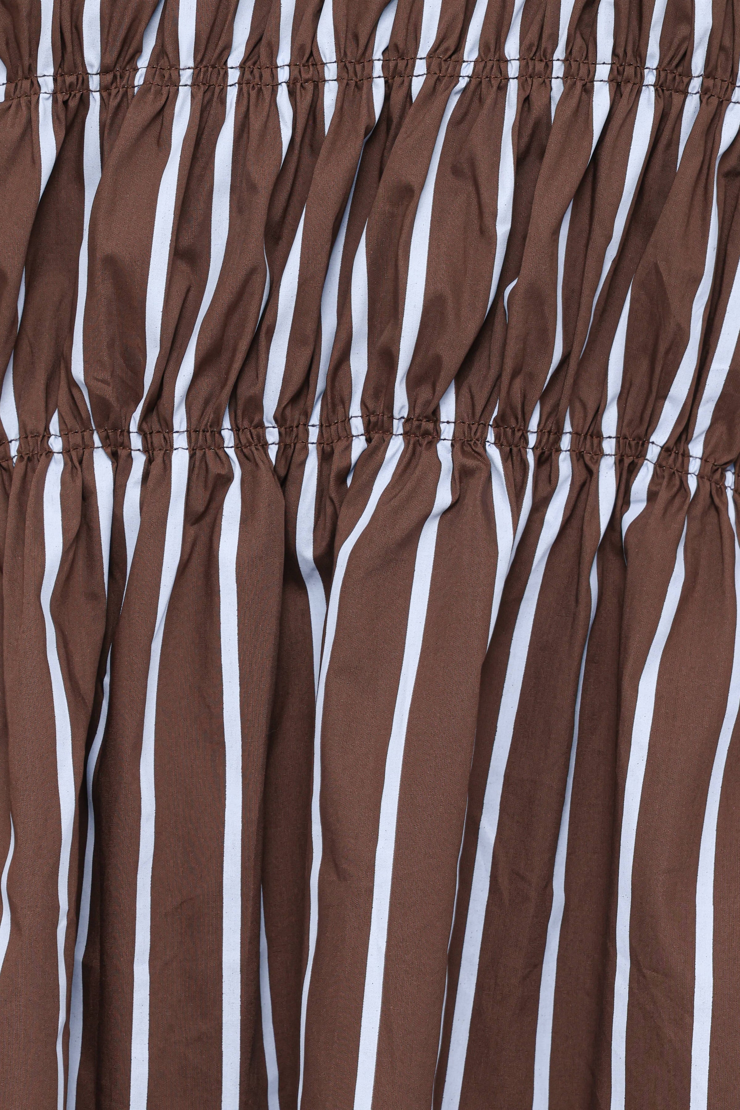 SETS Willoughby Strapless Short Set - Chocolate Blue Stripe