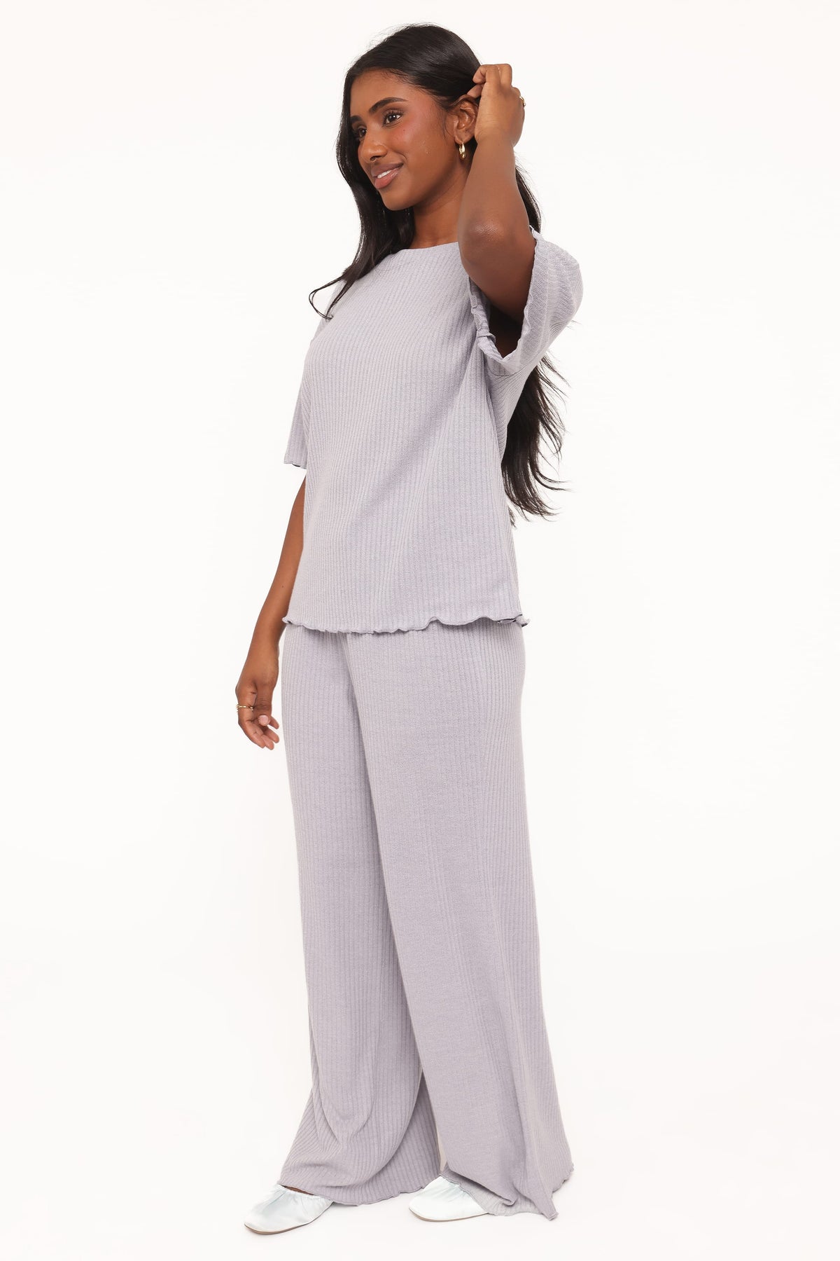 SETS Zenith Ribbed Pant Set - Grey