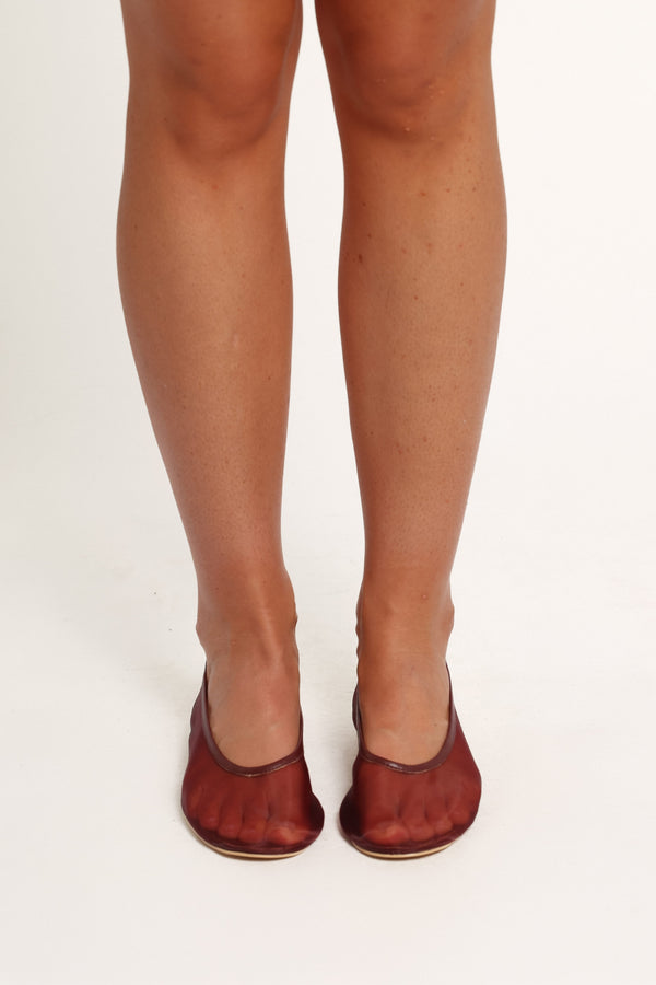 SHOES Evonne Mesh Flat - Burgundy