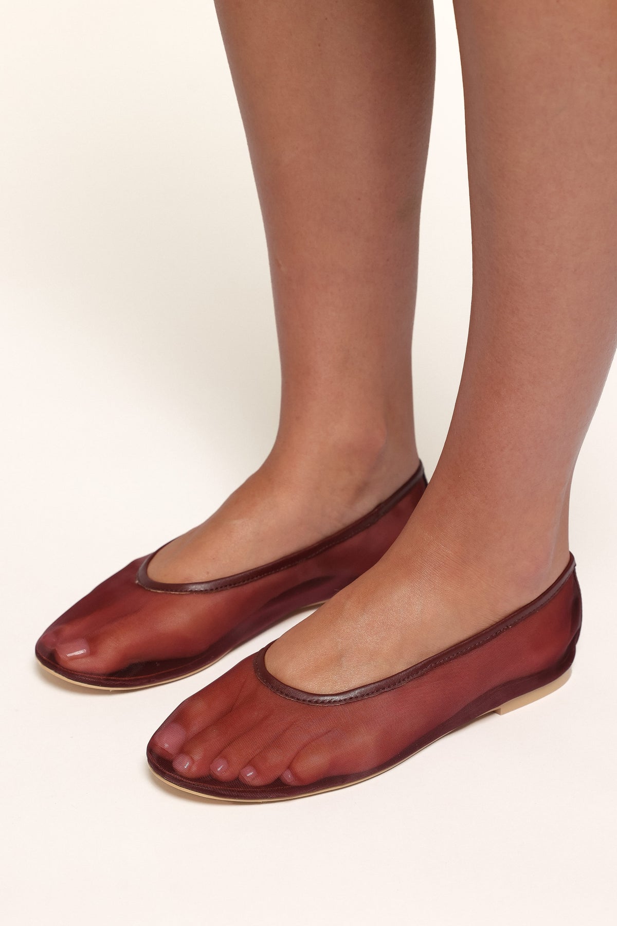 SHOES Evonne Mesh Flat - Burgundy