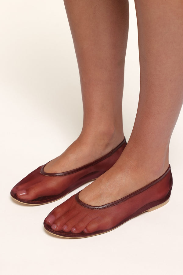 SHOES Evonne Mesh Flat - Burgundy