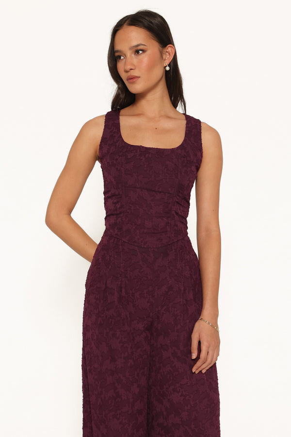 TOPS Ada Corset Top - Plum Burnout