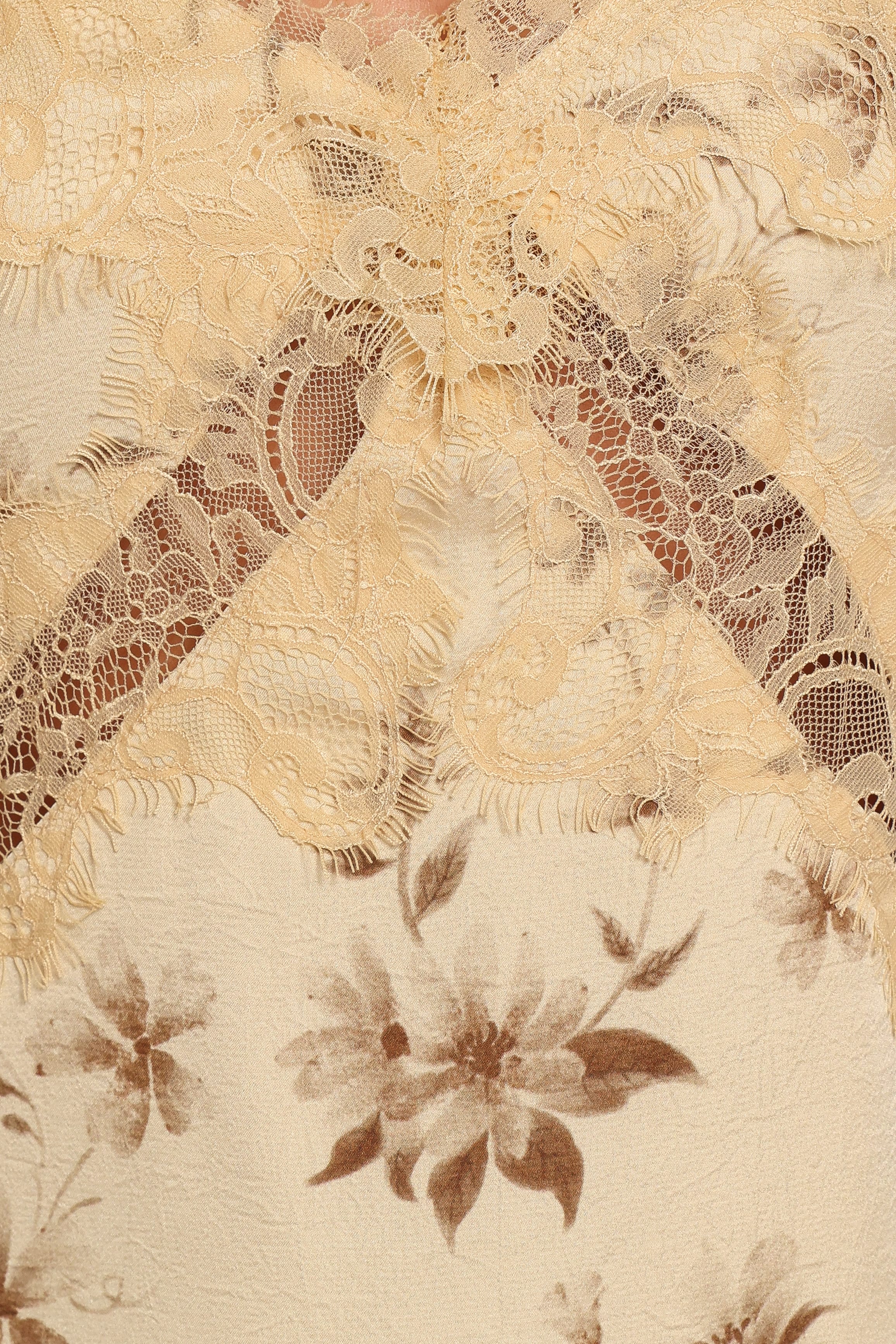 TOPS Alli Lace Cami Top - Sand Floral