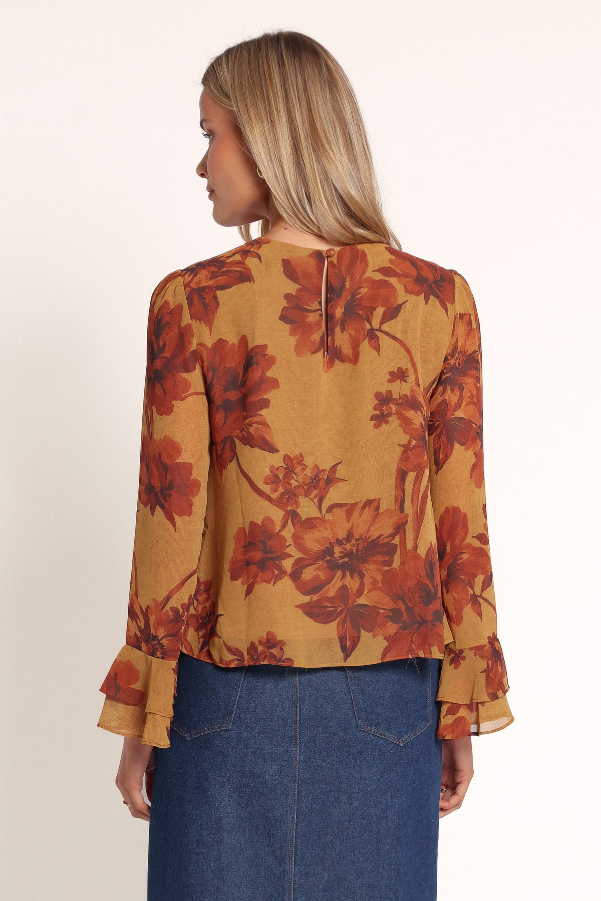 TOPS Annalee Tiered Top - Olive Fern