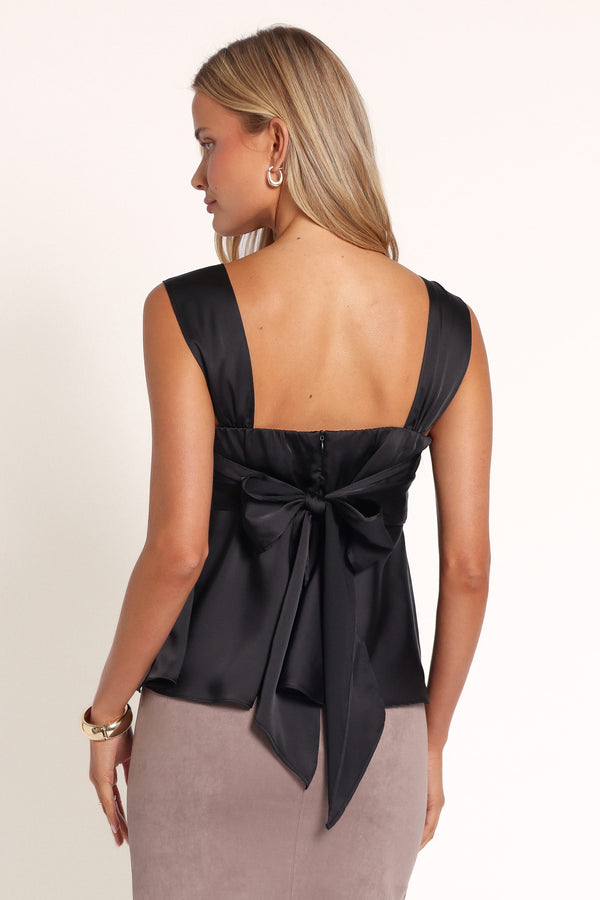 TOPS Bernie Lace Overlay Top - Black