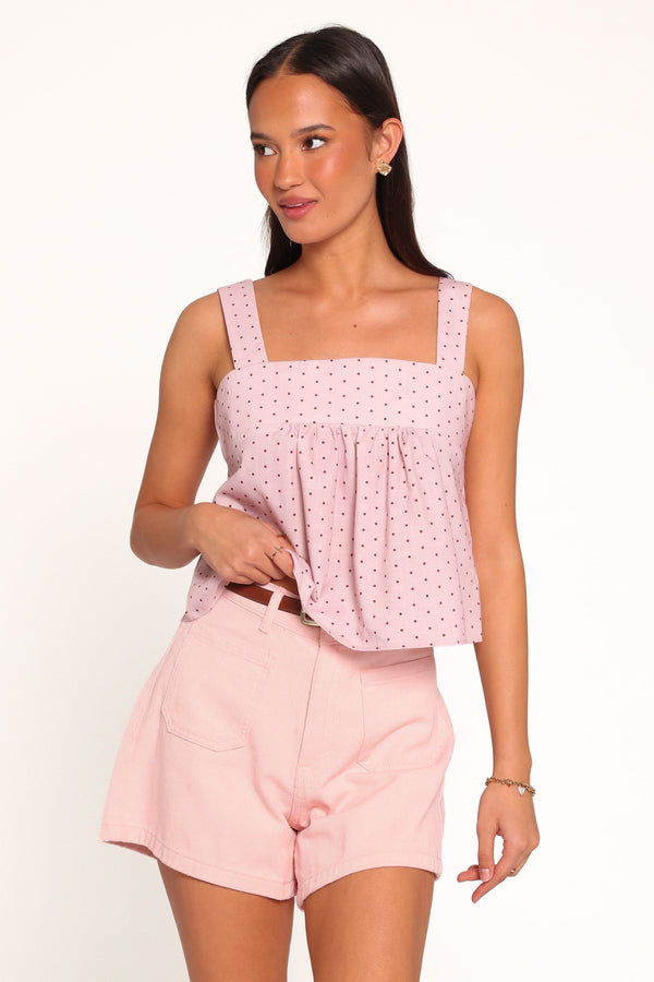 TOPS Bronti Top - Pink Dot