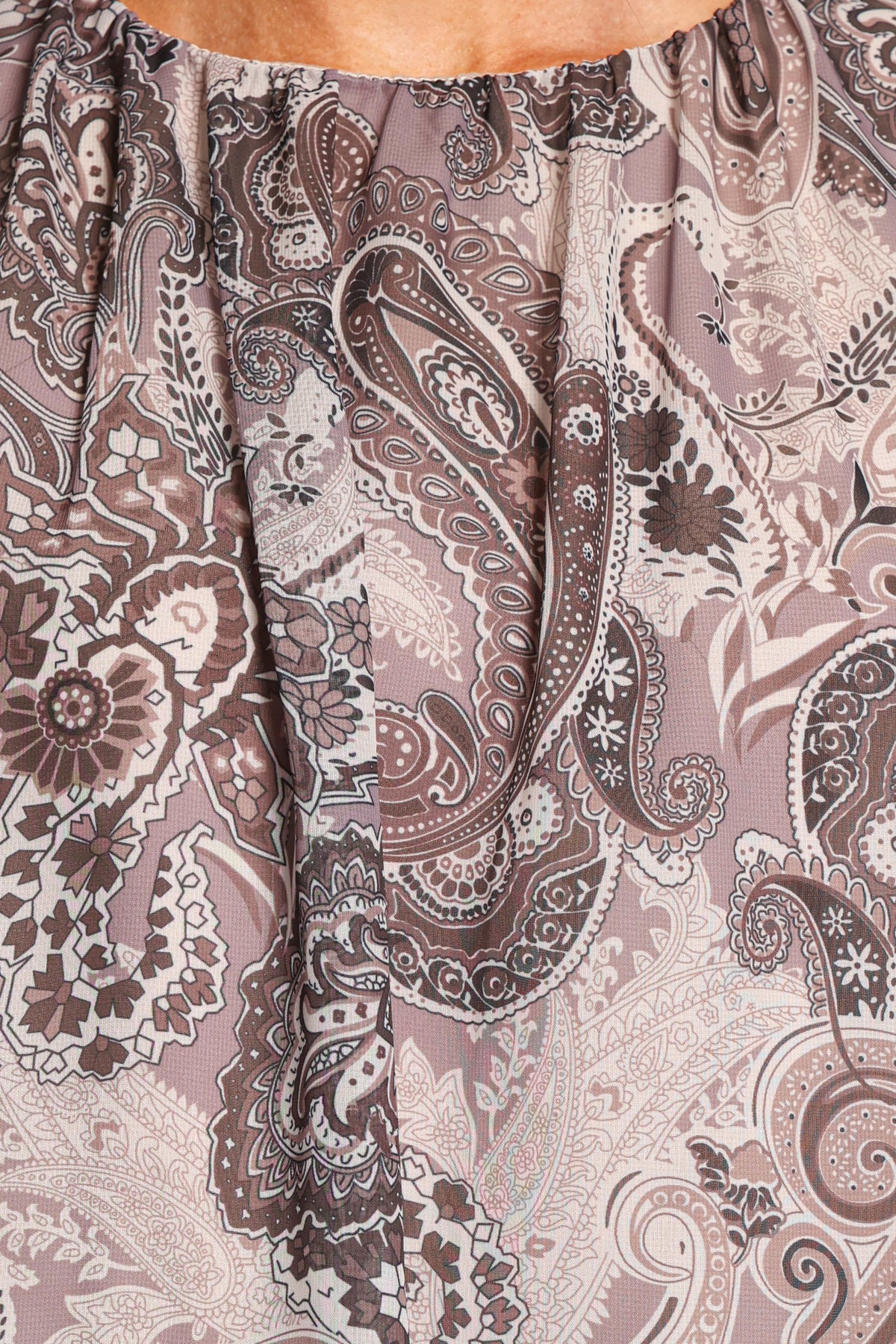 TOPS Dallas Long Sleeve Top - Purple Paisley