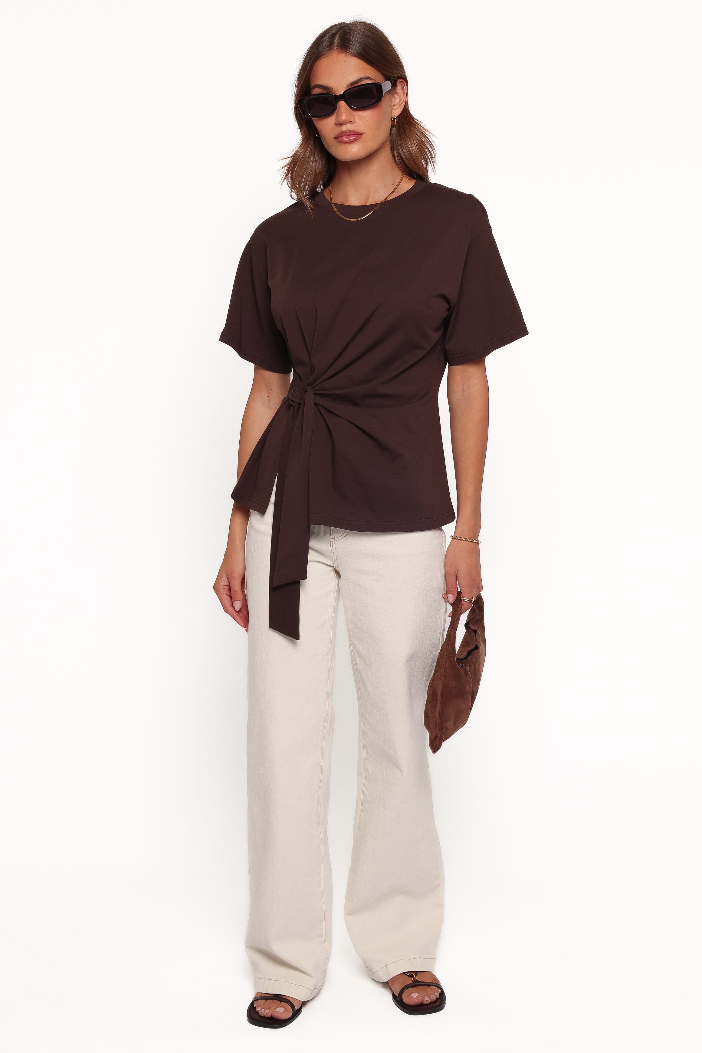 TOPS Devina Knot Tee - Brown
