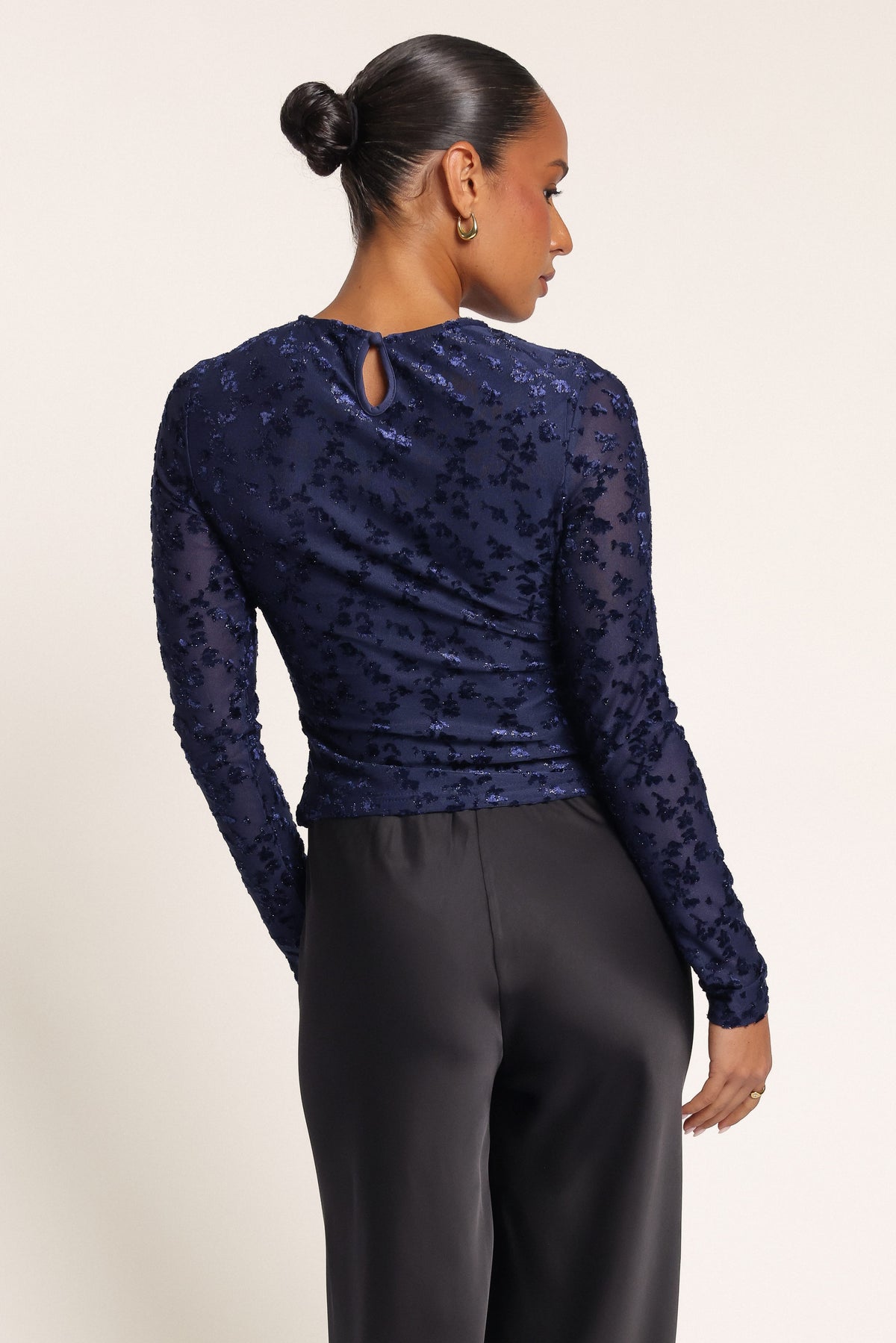 TOPS Ellison Top - Navy Burnout Velvet