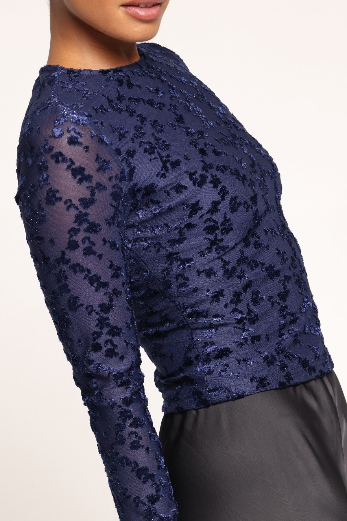 TOPS Ellison Top - Navy Burnout Velvet
