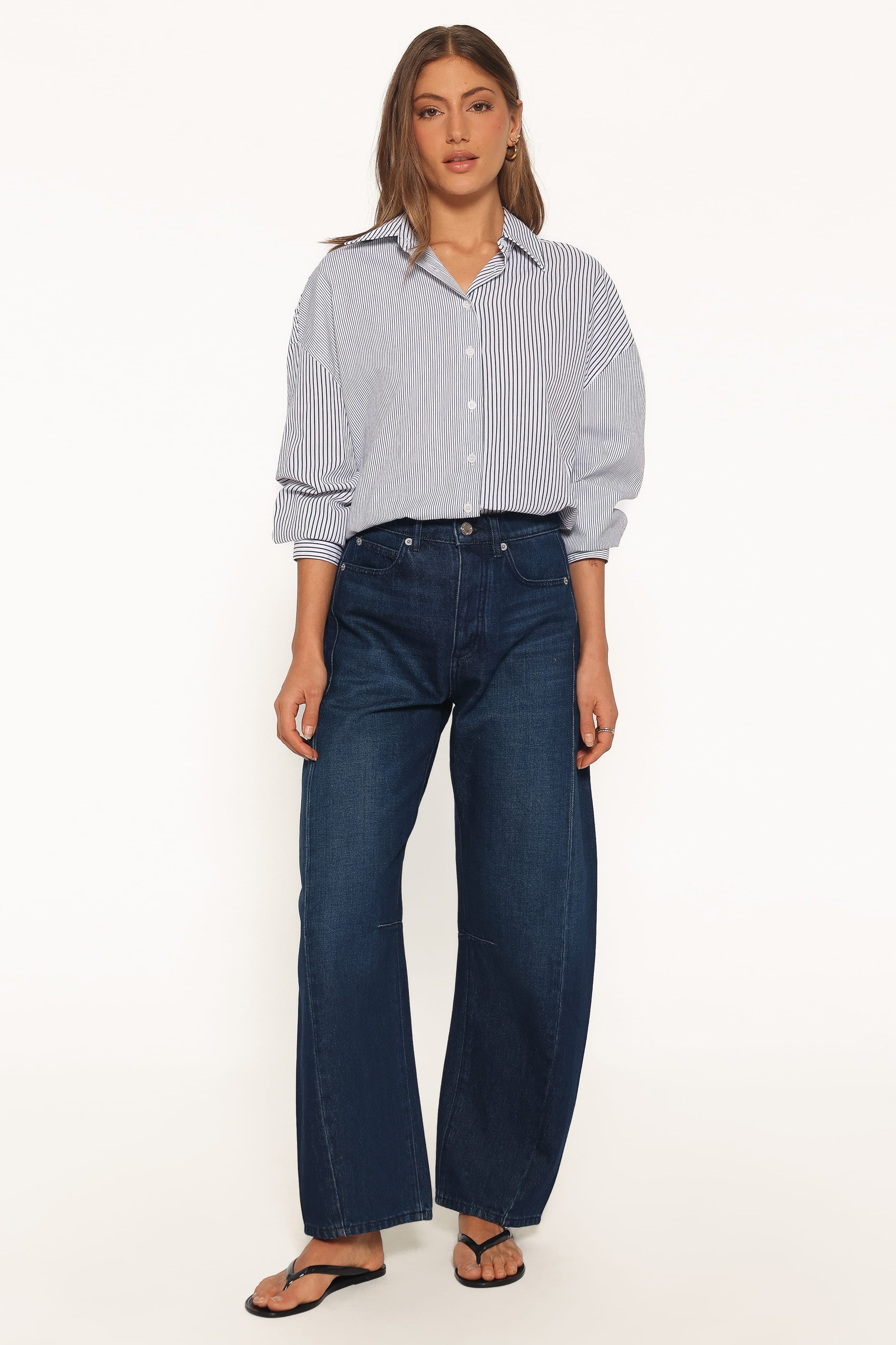 TOPS Elva Oversized Shirt - Black Stripe