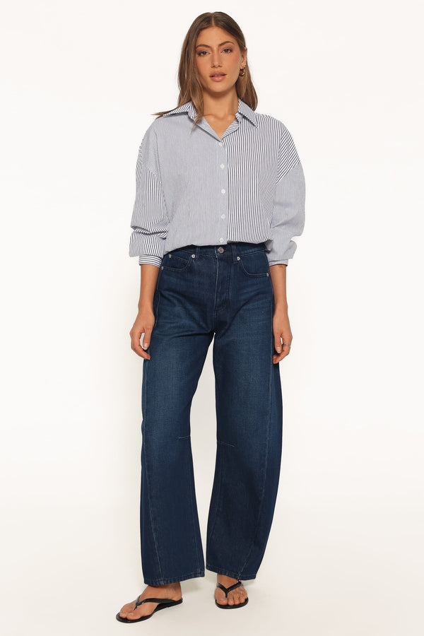 TOPS Elva Oversized Shirt - Black Stripe