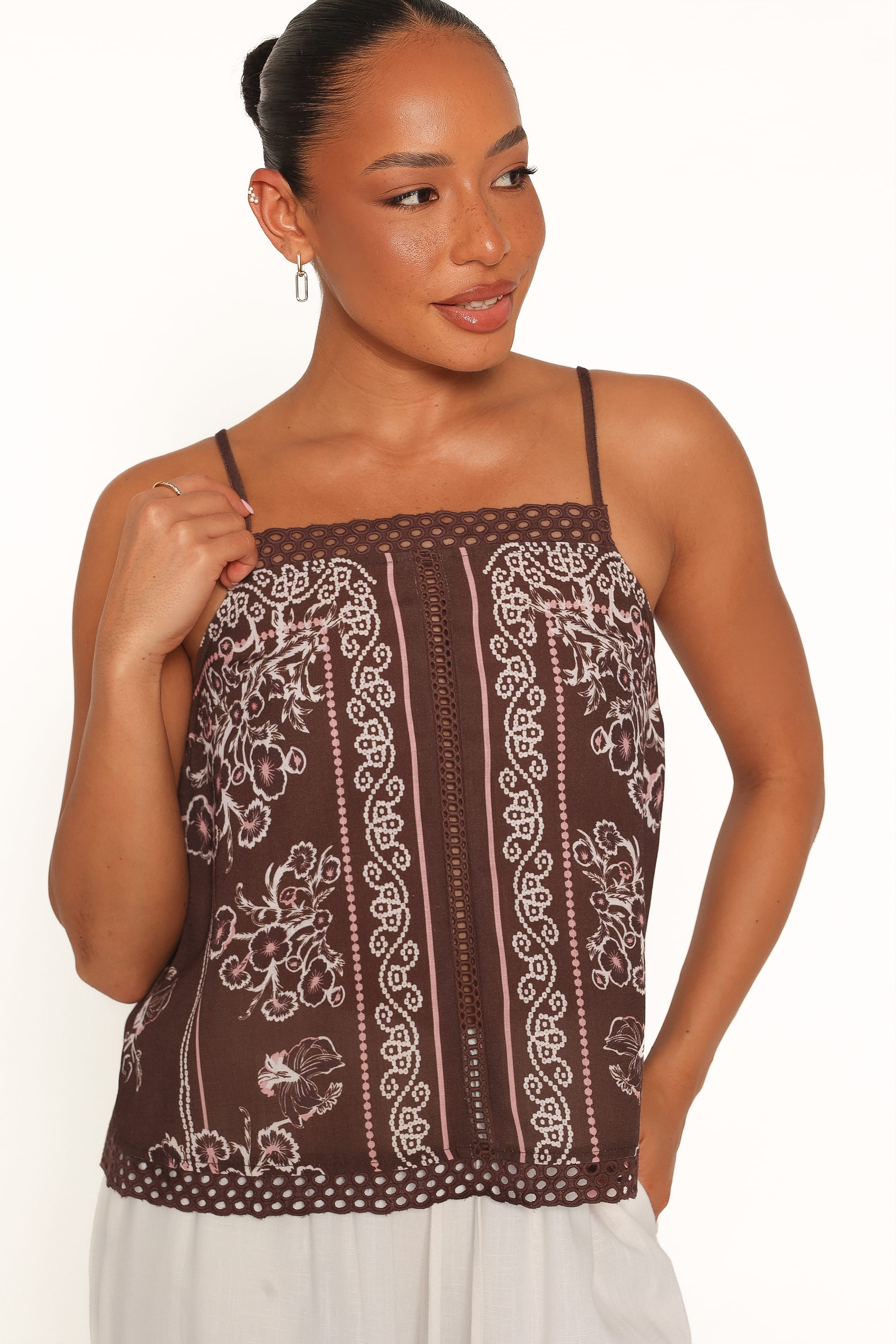 TOPS Erina Tank - Brown Bandana