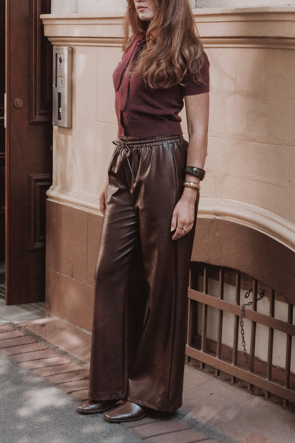 TOPS Ezra Scarf Knit Top - Burgundy
