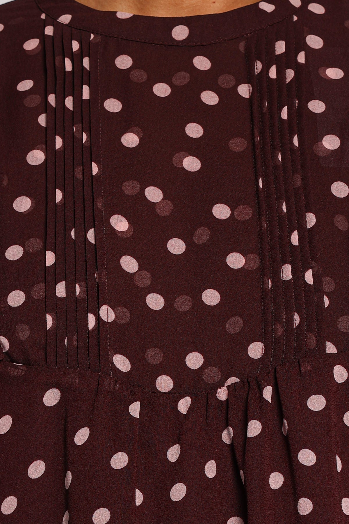 TOPS Helda Top - Plum Polka Dot