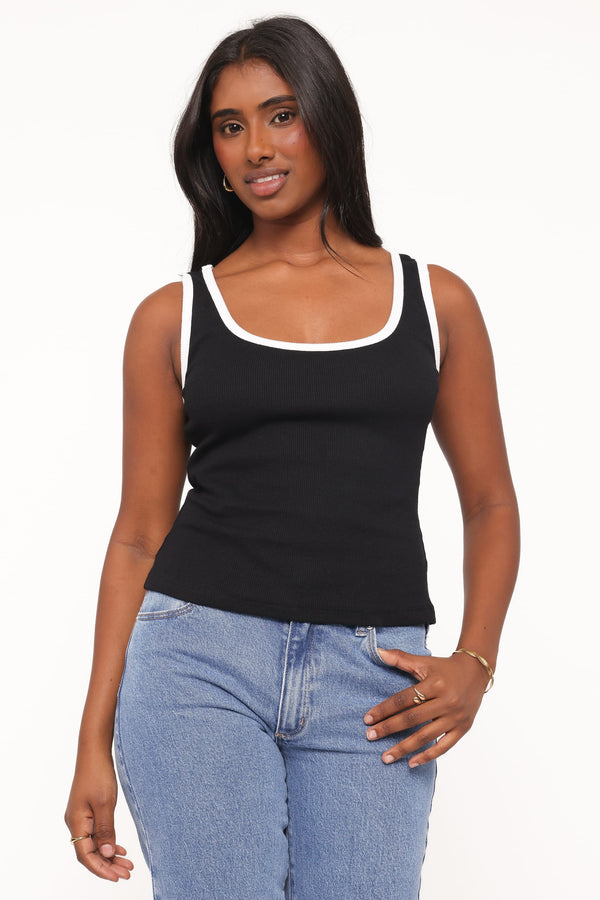 TOPS Juanita Knit Top - Black/White