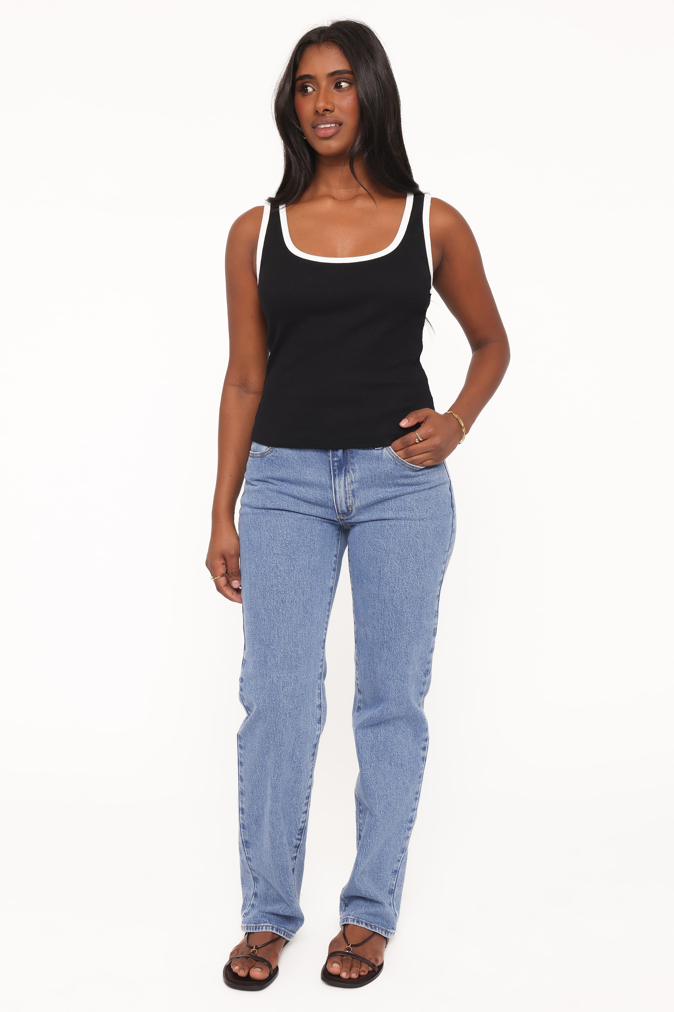 TOPS Juanita Knit Top - Black/White