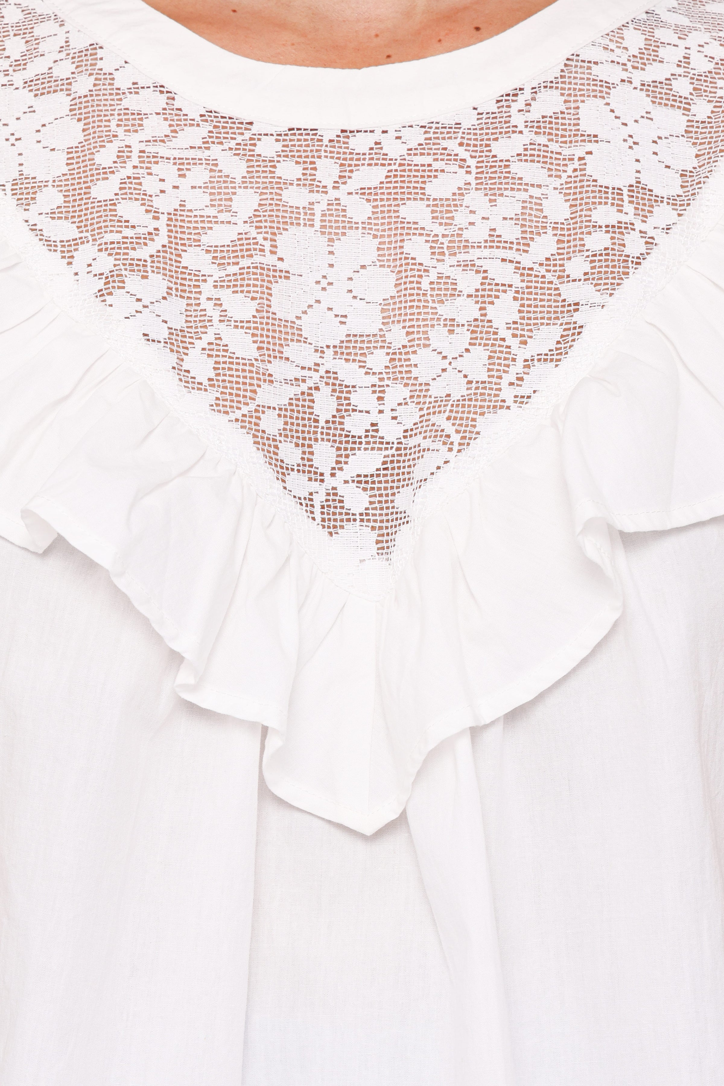TOPS Kiran Ruffle Top - White