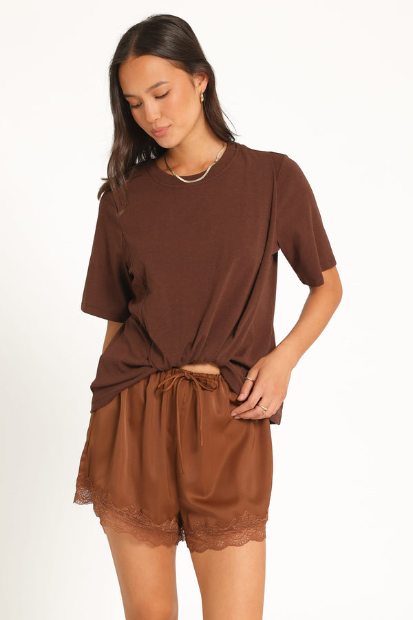 TOPS Landon Knit Top - Chocolate