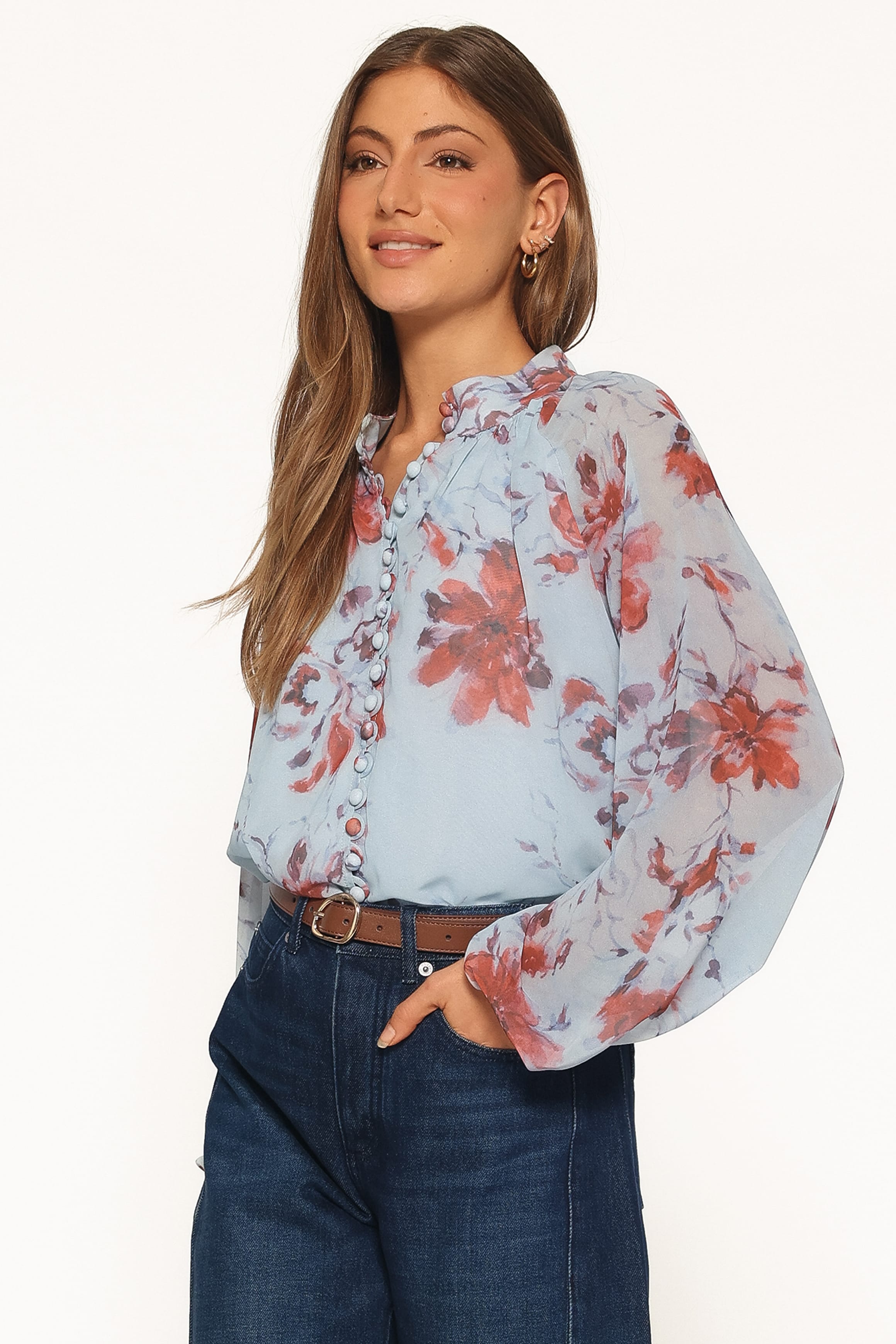 TOPS Marni Top - Blue Floral