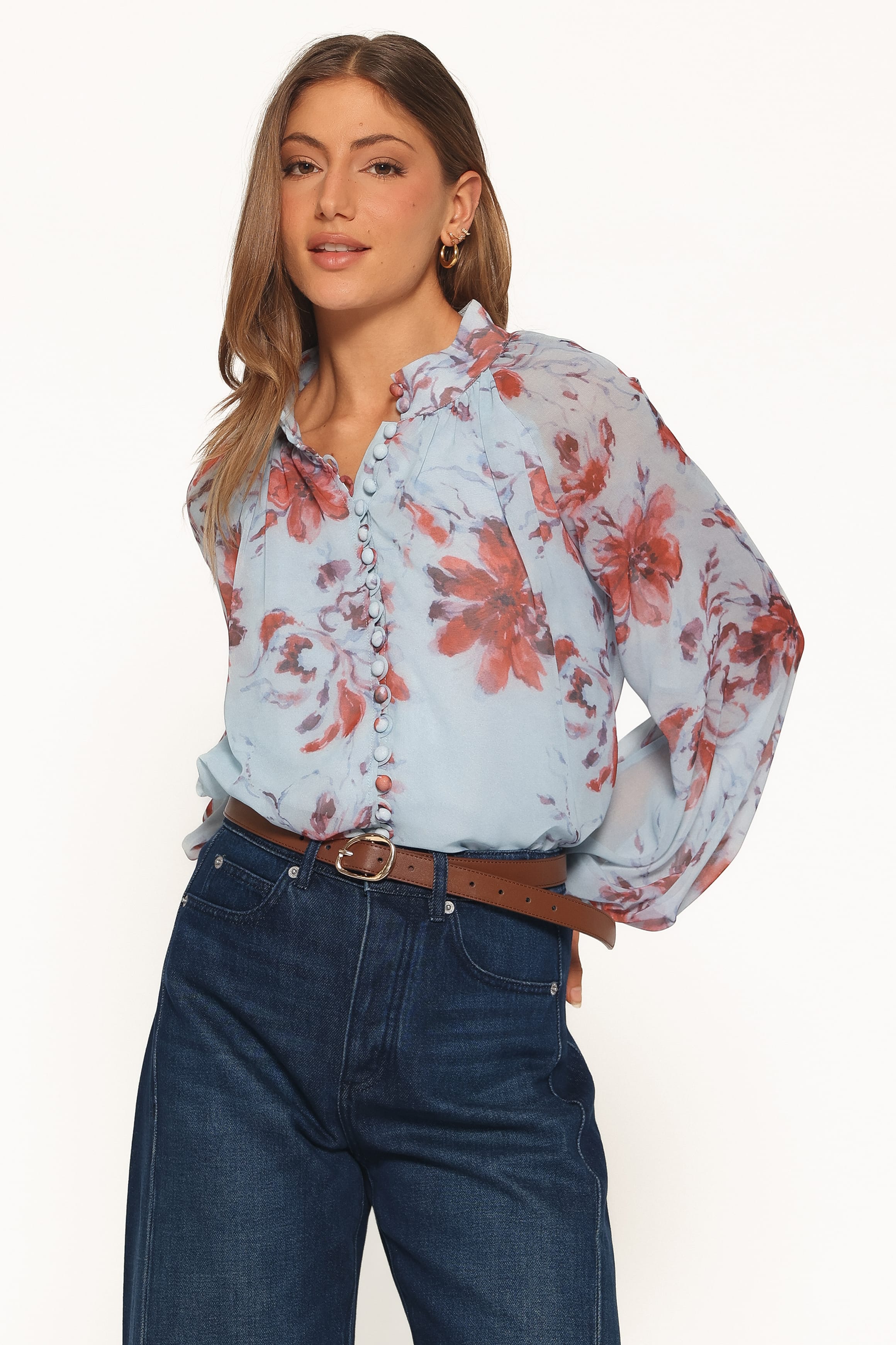 TOPS Marni Top - Blue Floral