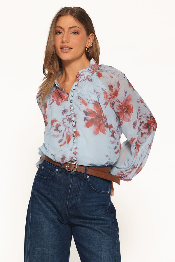 TOPS Marni Top - Blue Floral