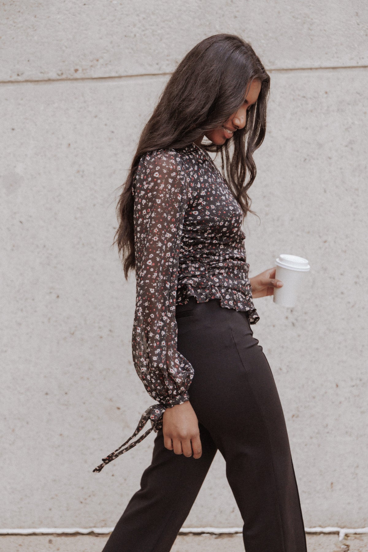 TOPS Naima Off Shoulder Top - Black Floral
