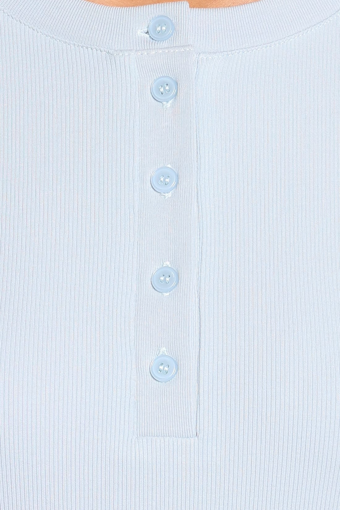 TOPS Nicoletta Henley Top - Pale Blue