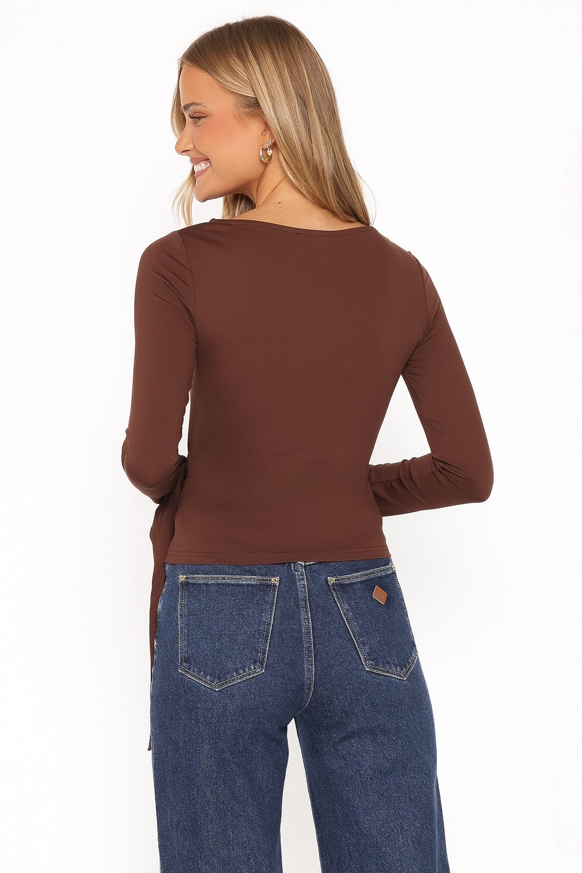 TOPS Noah Gathered Knit Top - Chocolate