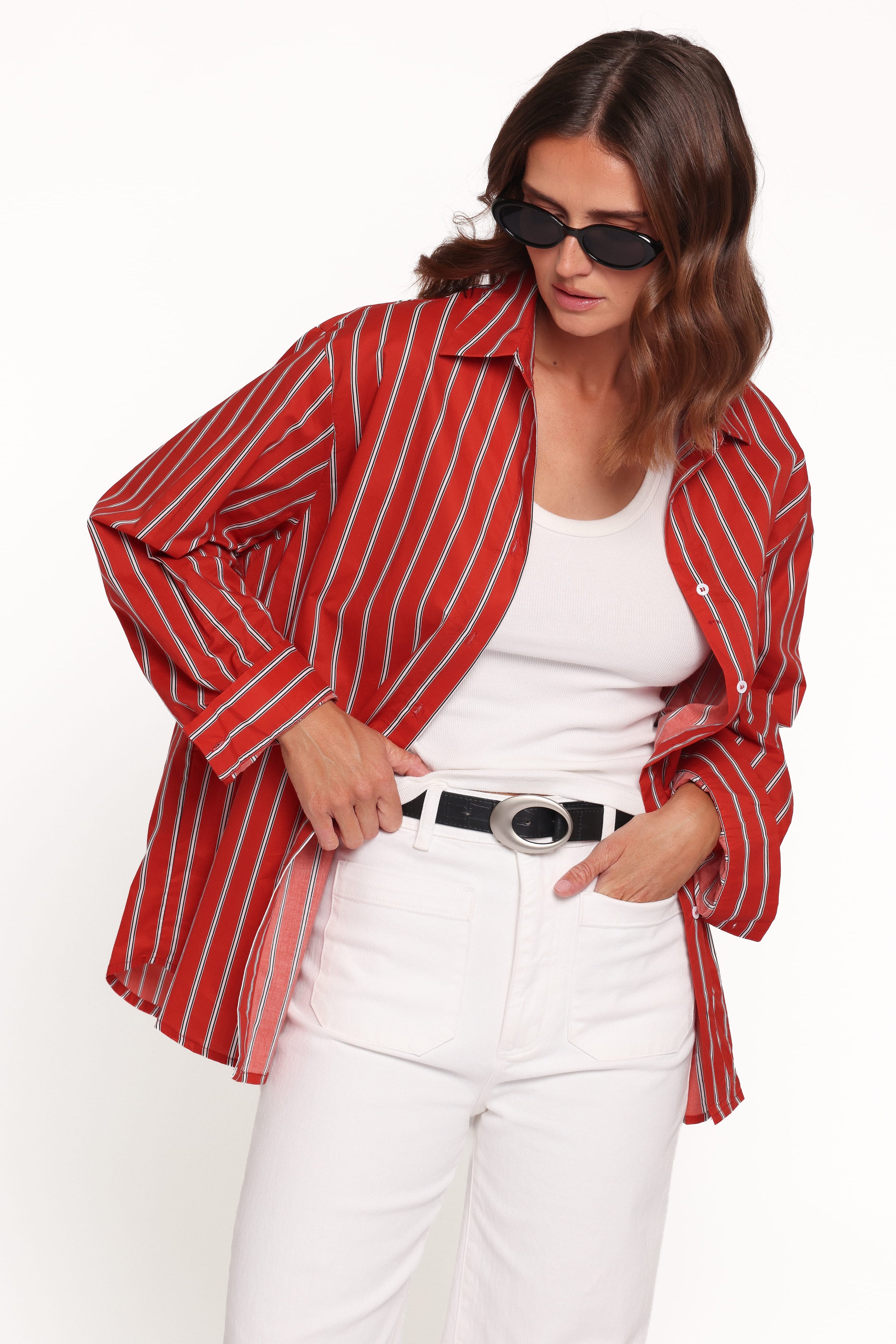 TOPS Palmer Button Down Shirt - Red Stripe