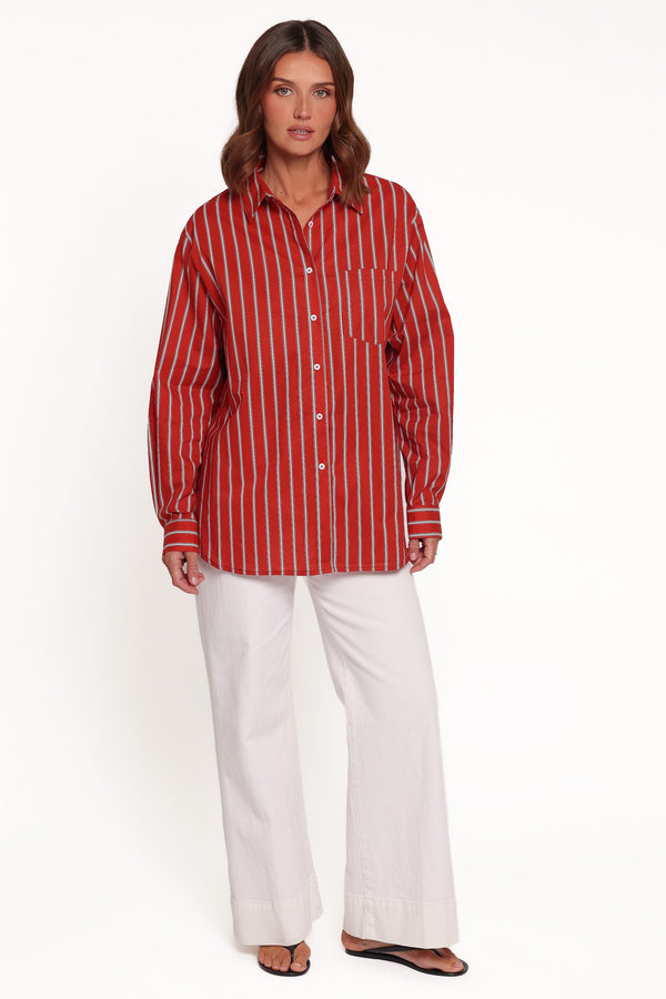 TOPS Palmer Button Down Shirt - Red Stripe