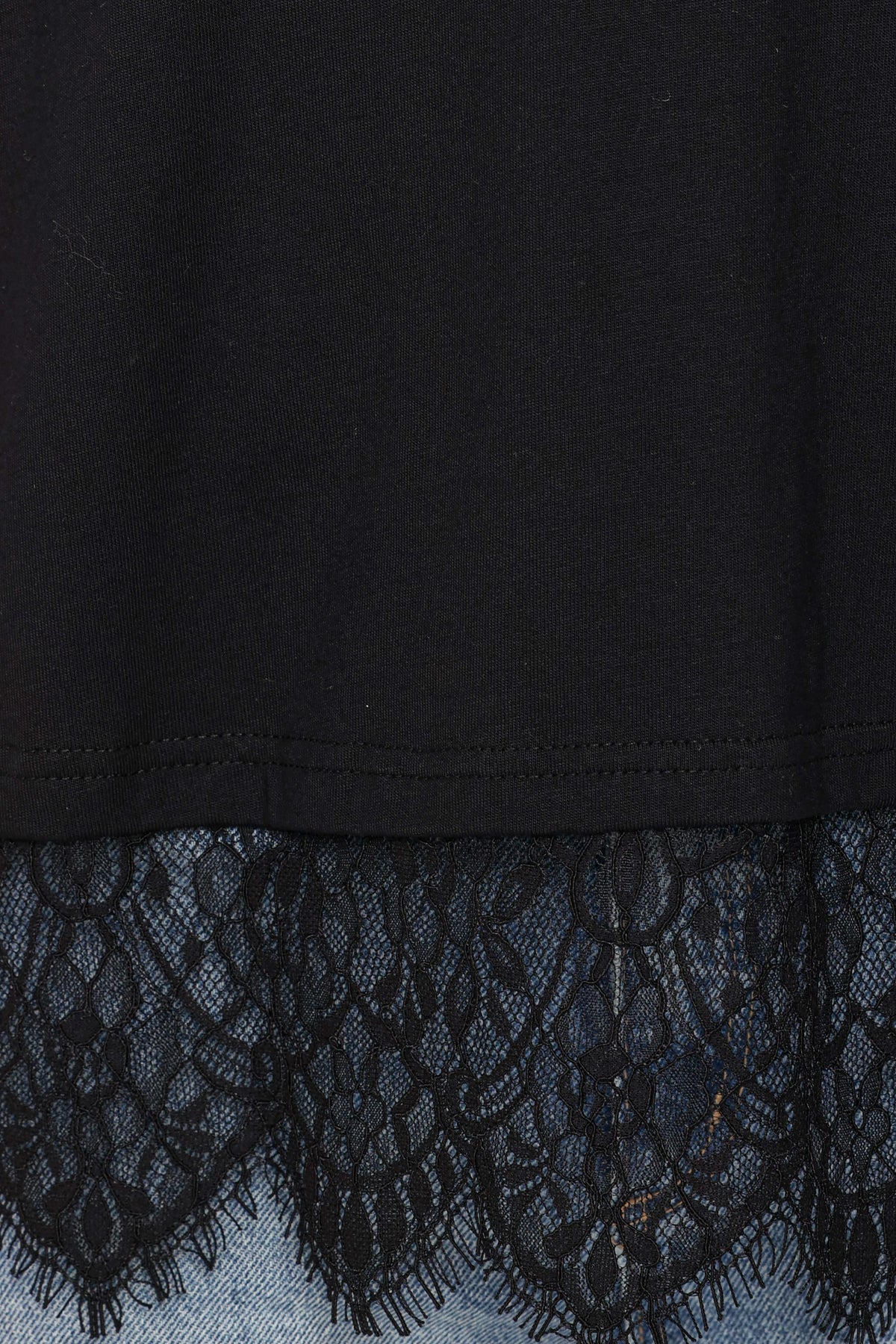 TOPS Paolina Lace Tee - Black