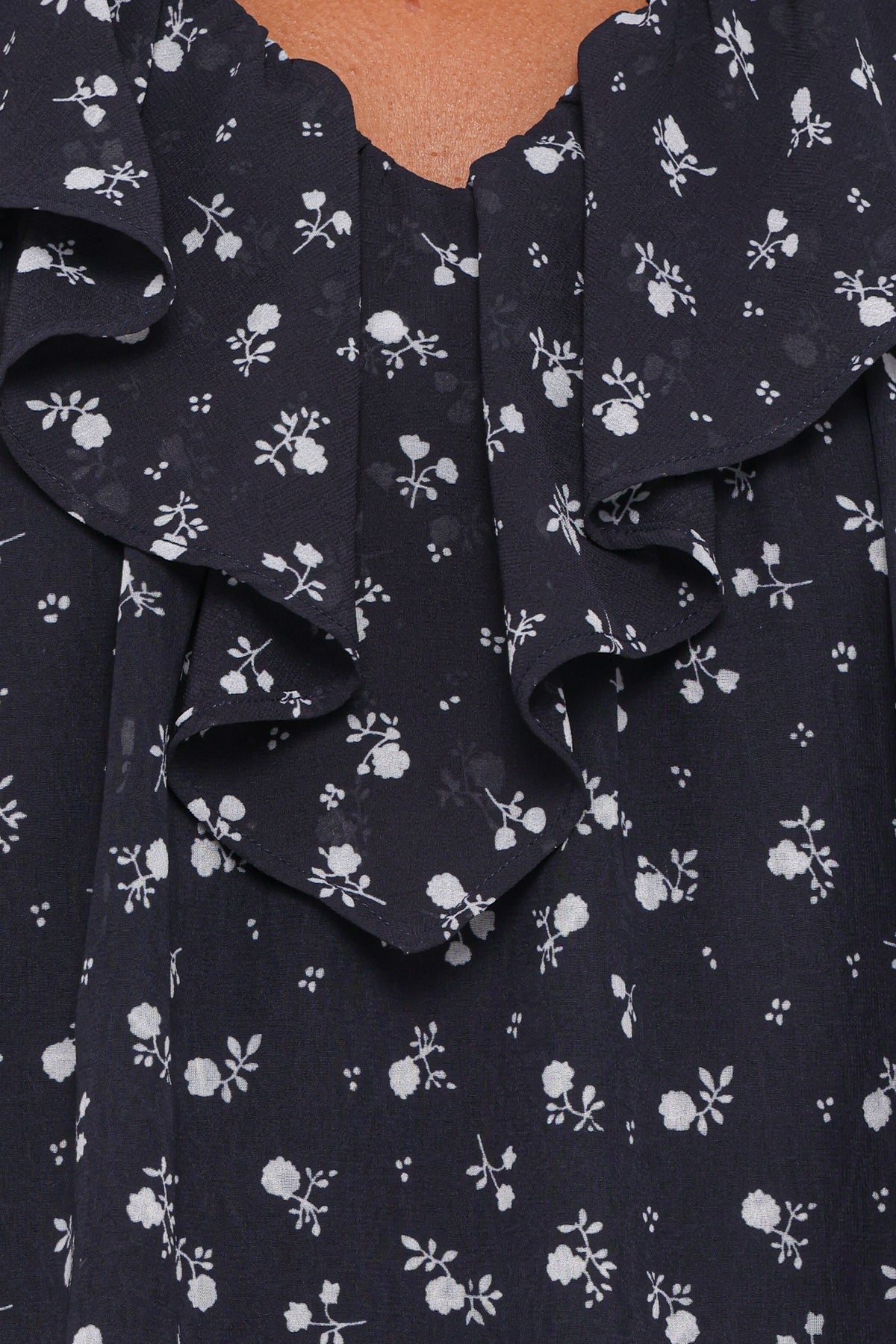 TOPS Reina Ruffle Top - Black Floral