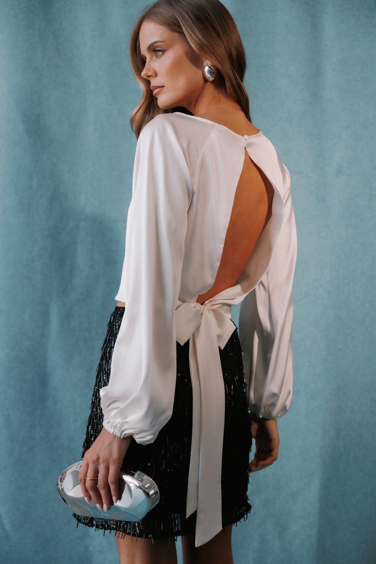 TOPS Remi Open Back Top - Cream