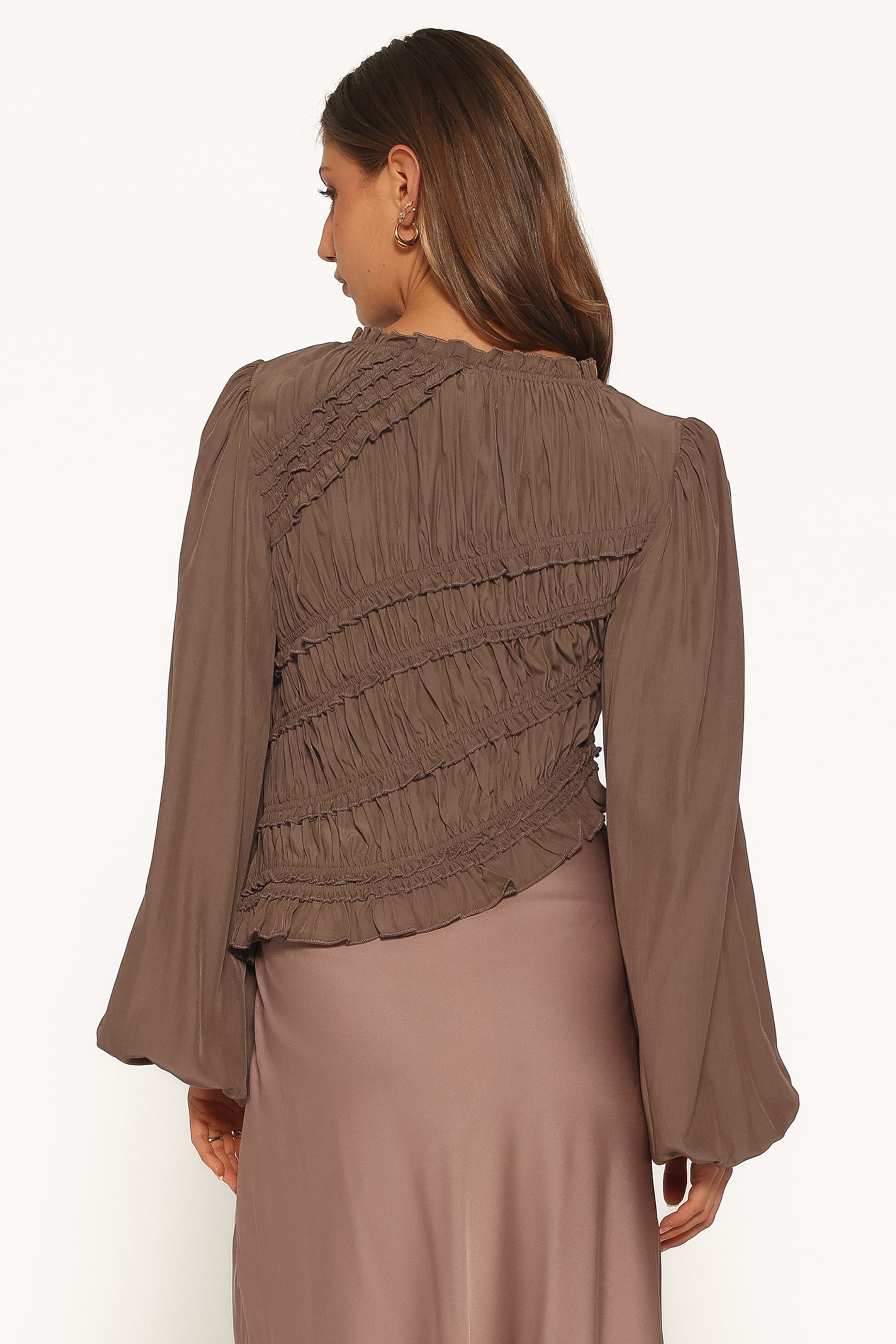 TOPS Romee Ruched Top - Brown
