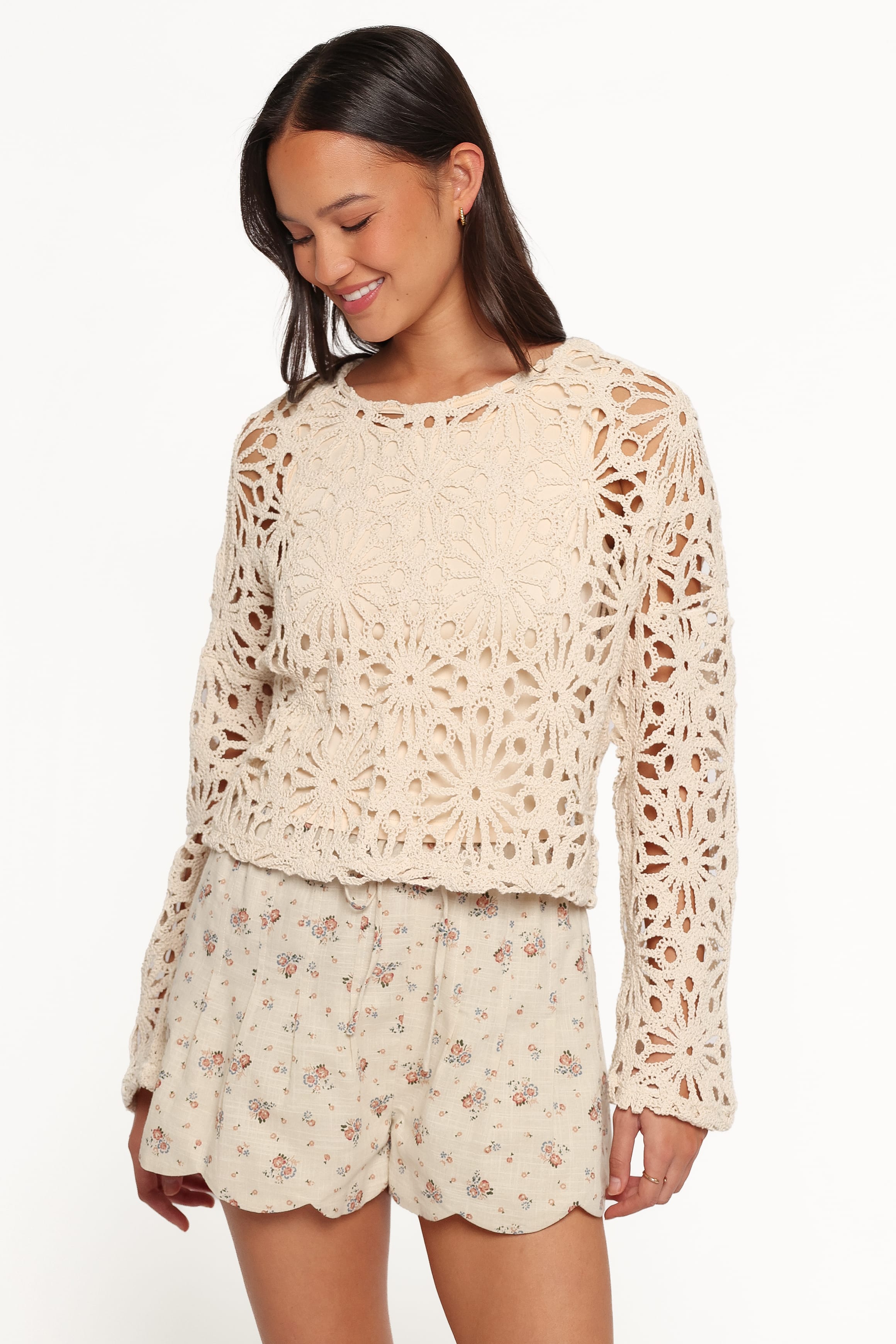 TOPS Rowley Crochet Top - Natural