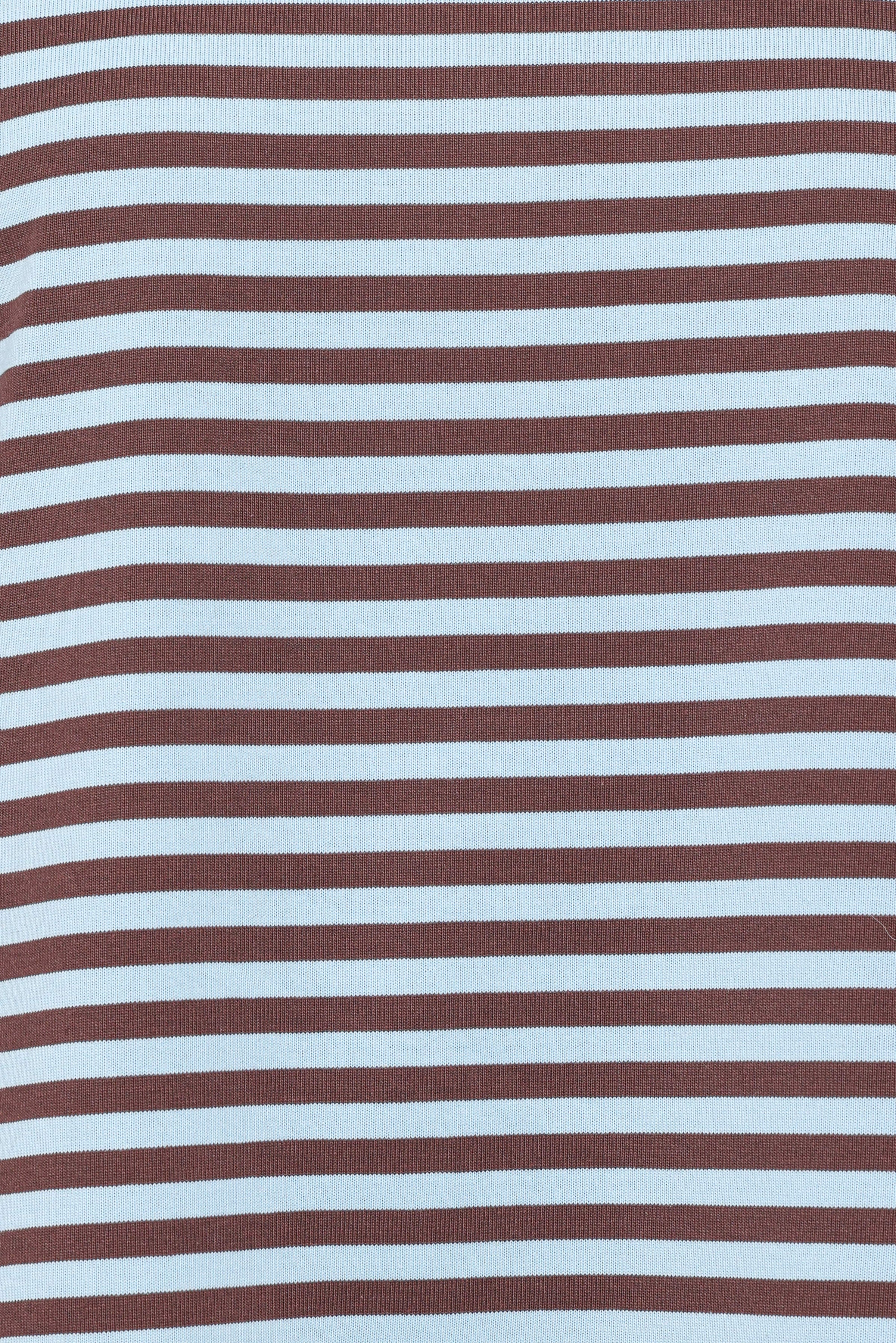 TOPS Ruva Long Sleeve Tee - Brown Blue Stripe