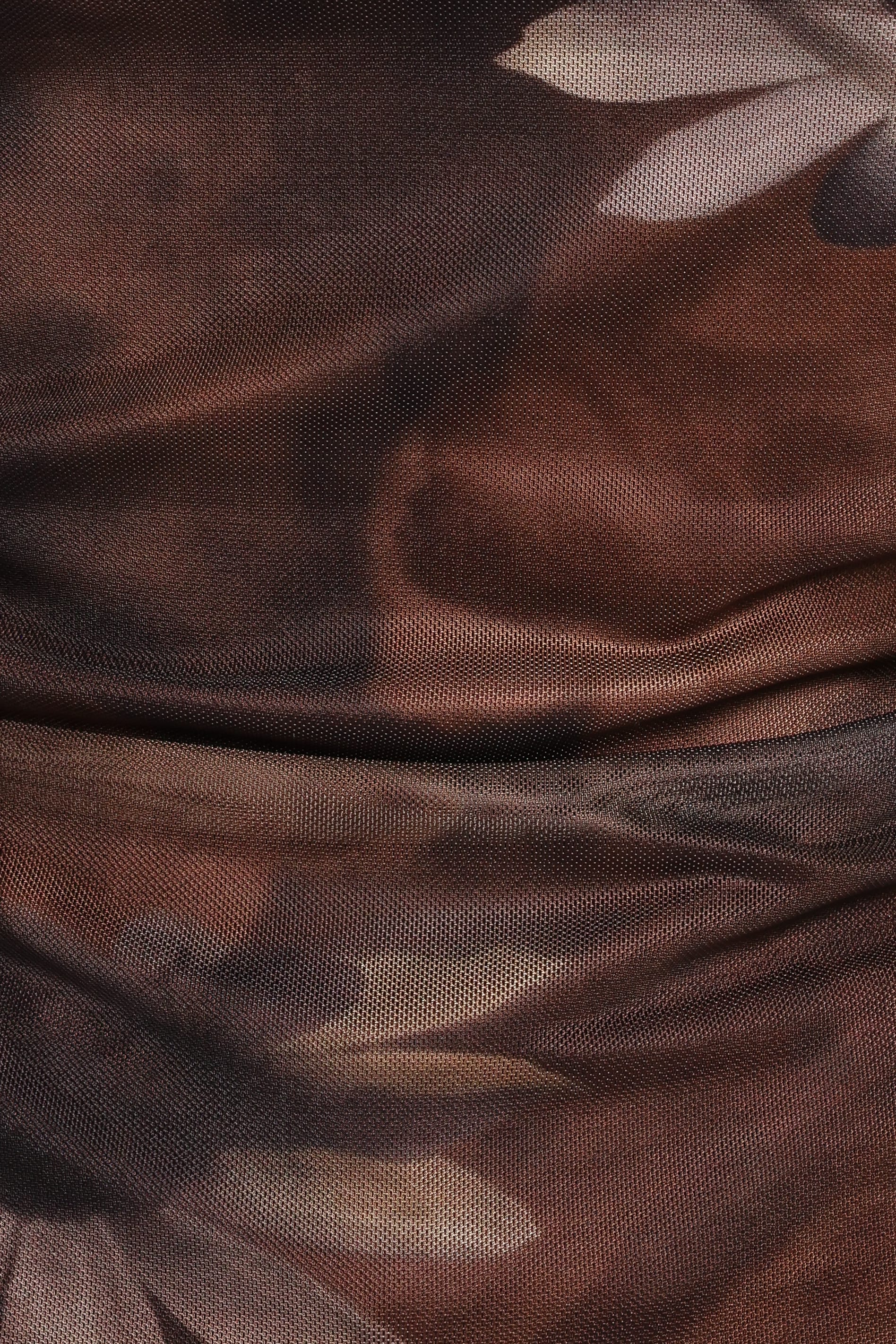 TOPS Sayber Mesh Top - Brown Floral