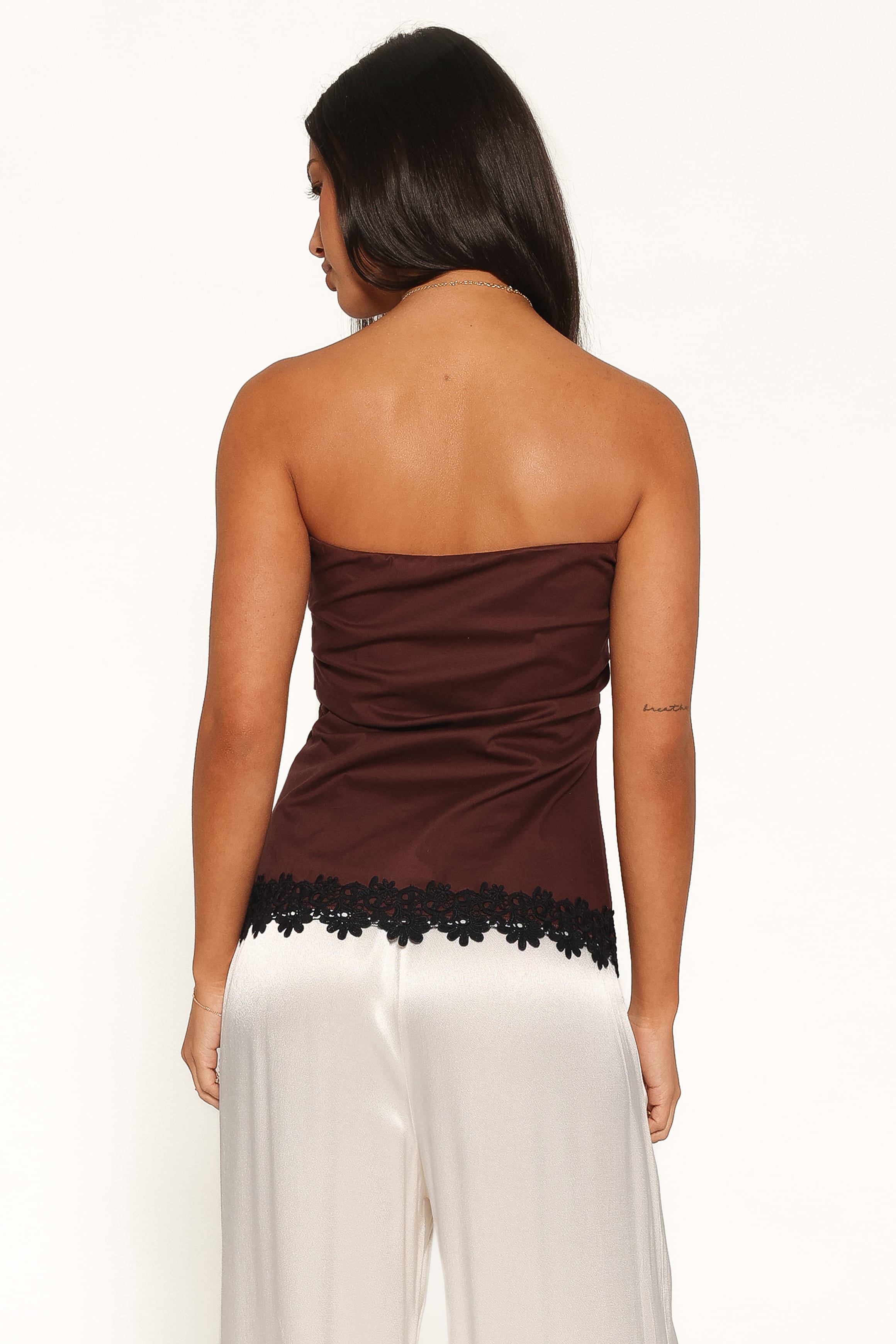 TOPS Shiloh Strapless Top - Chocolate
