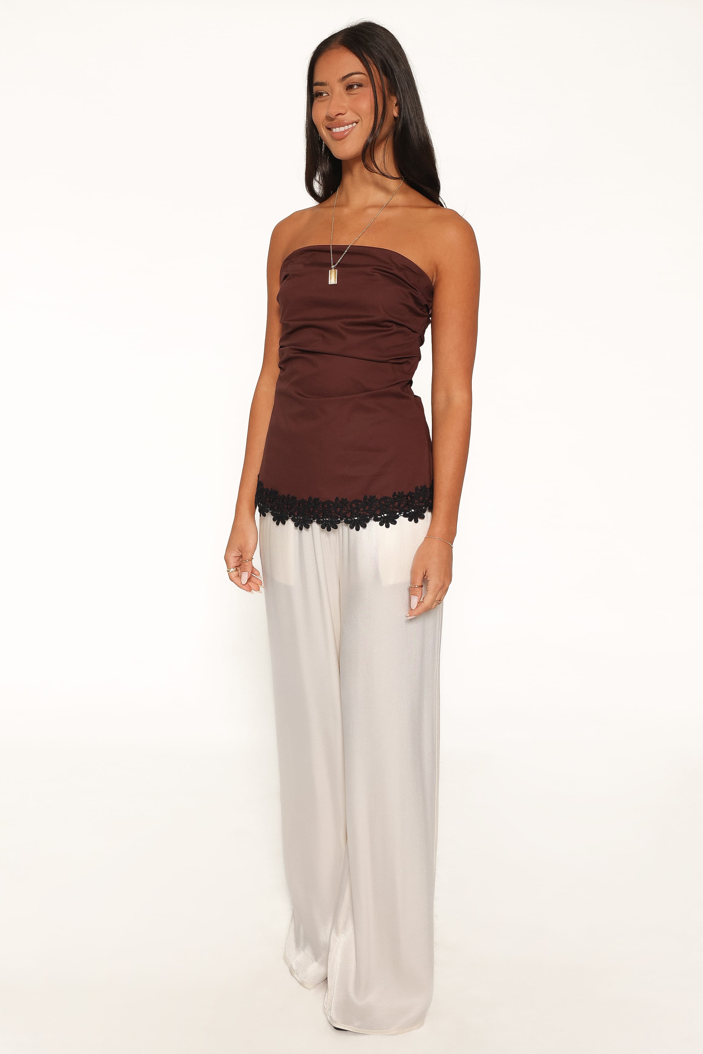 TOPS Shiloh Strapless Top - Chocolate