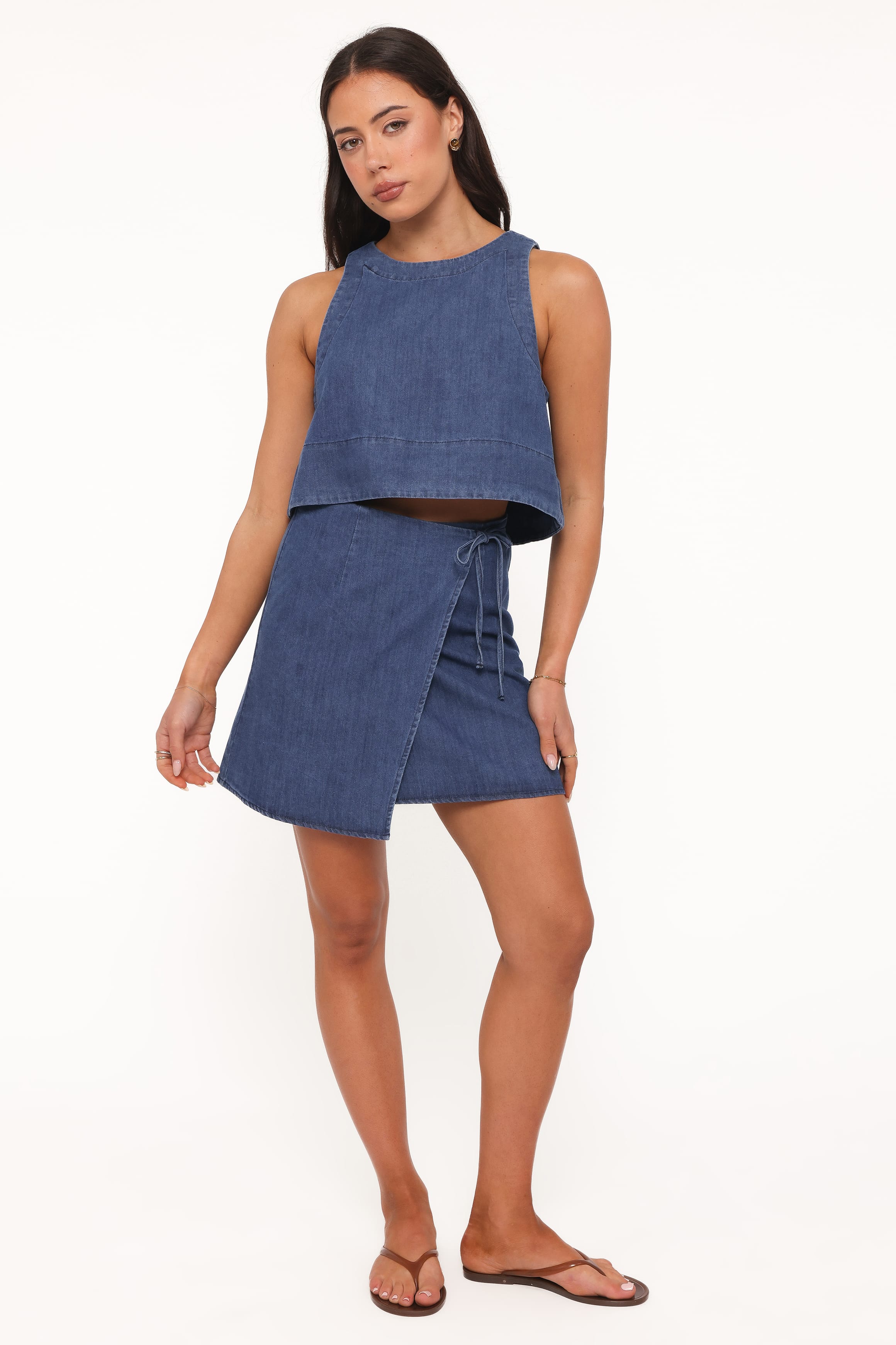 TOPS Siena Top - Medium Wash Denim