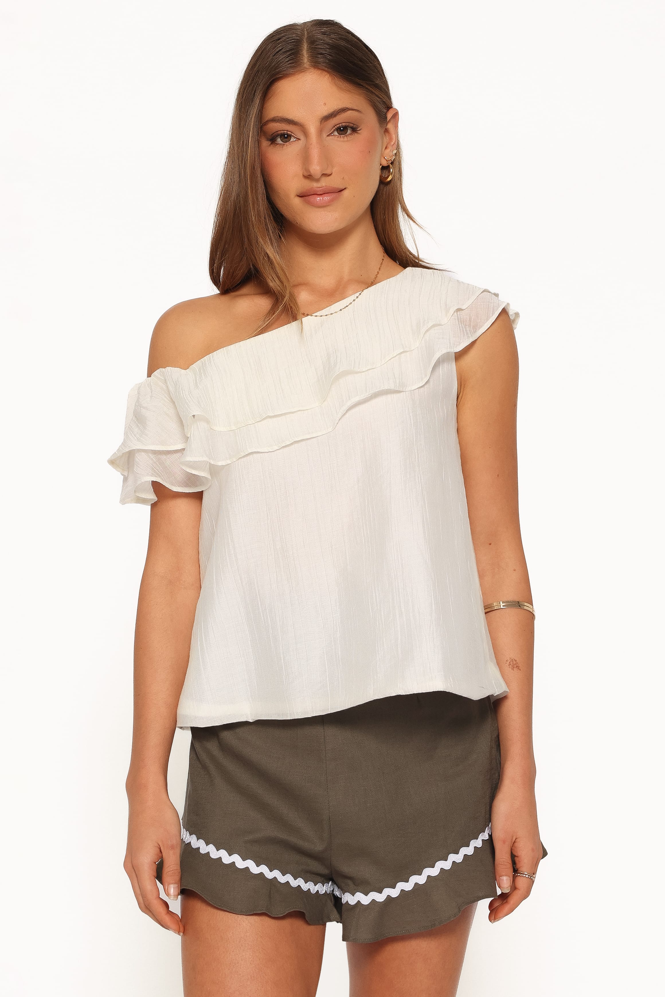 TOPS Veana One Shoulder Top - Cream
