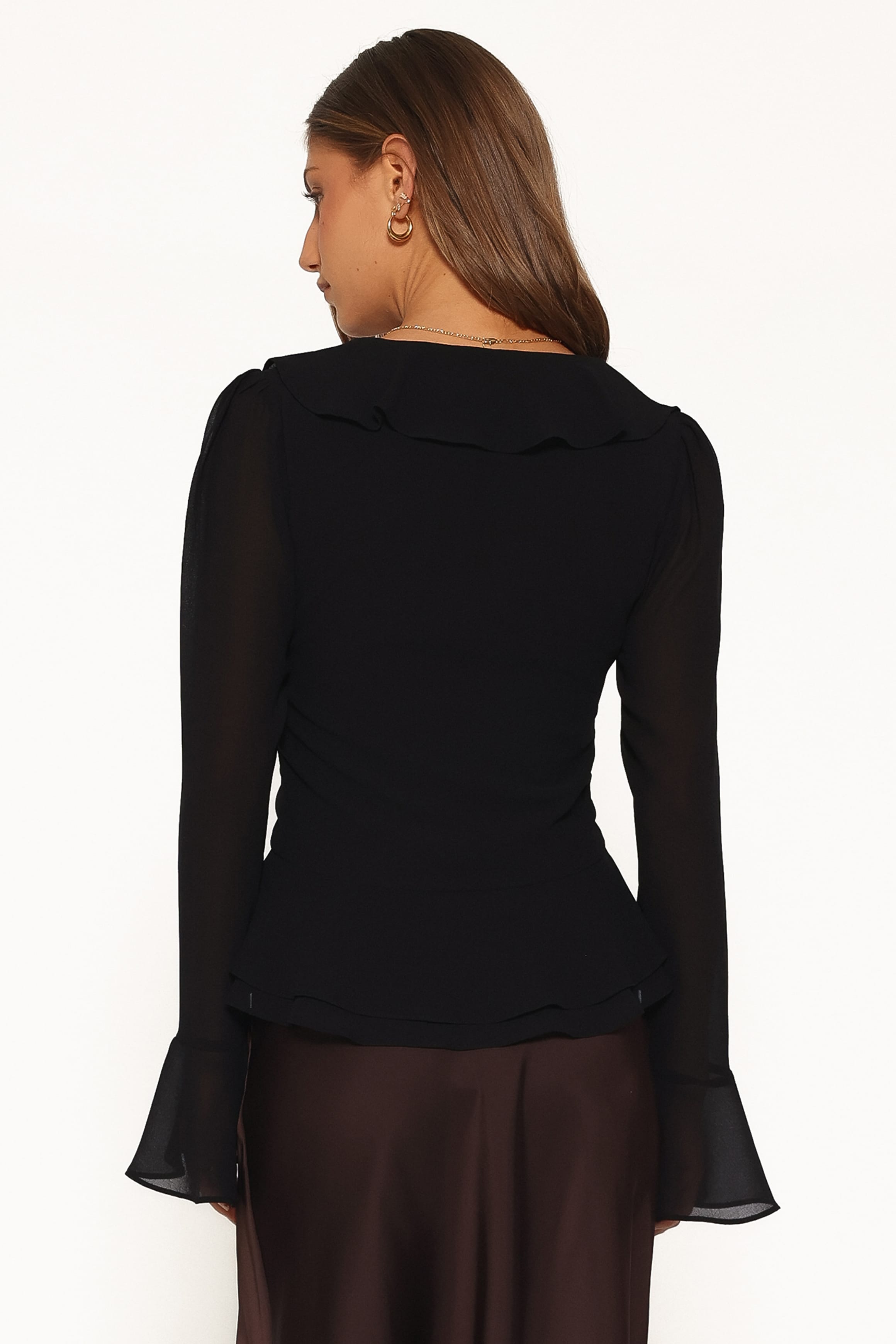 TOPS Vilma Ruffle Top - Black