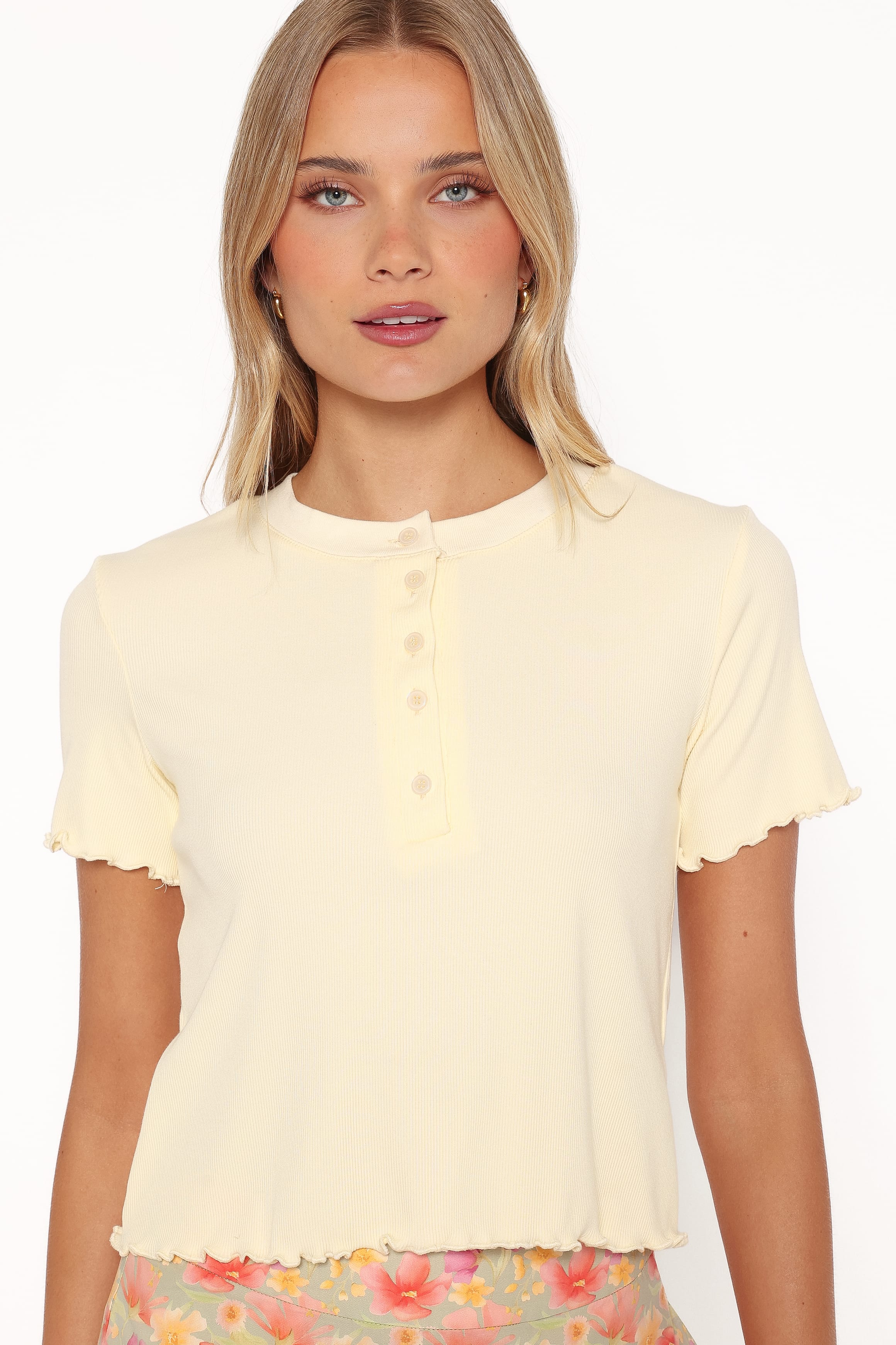 TOPS Walsh Knit Top - Butter Yellow