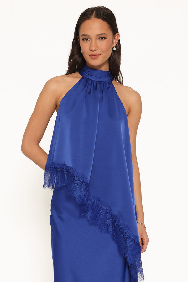 TOPS Zarni Halter Top - Lapis Blue