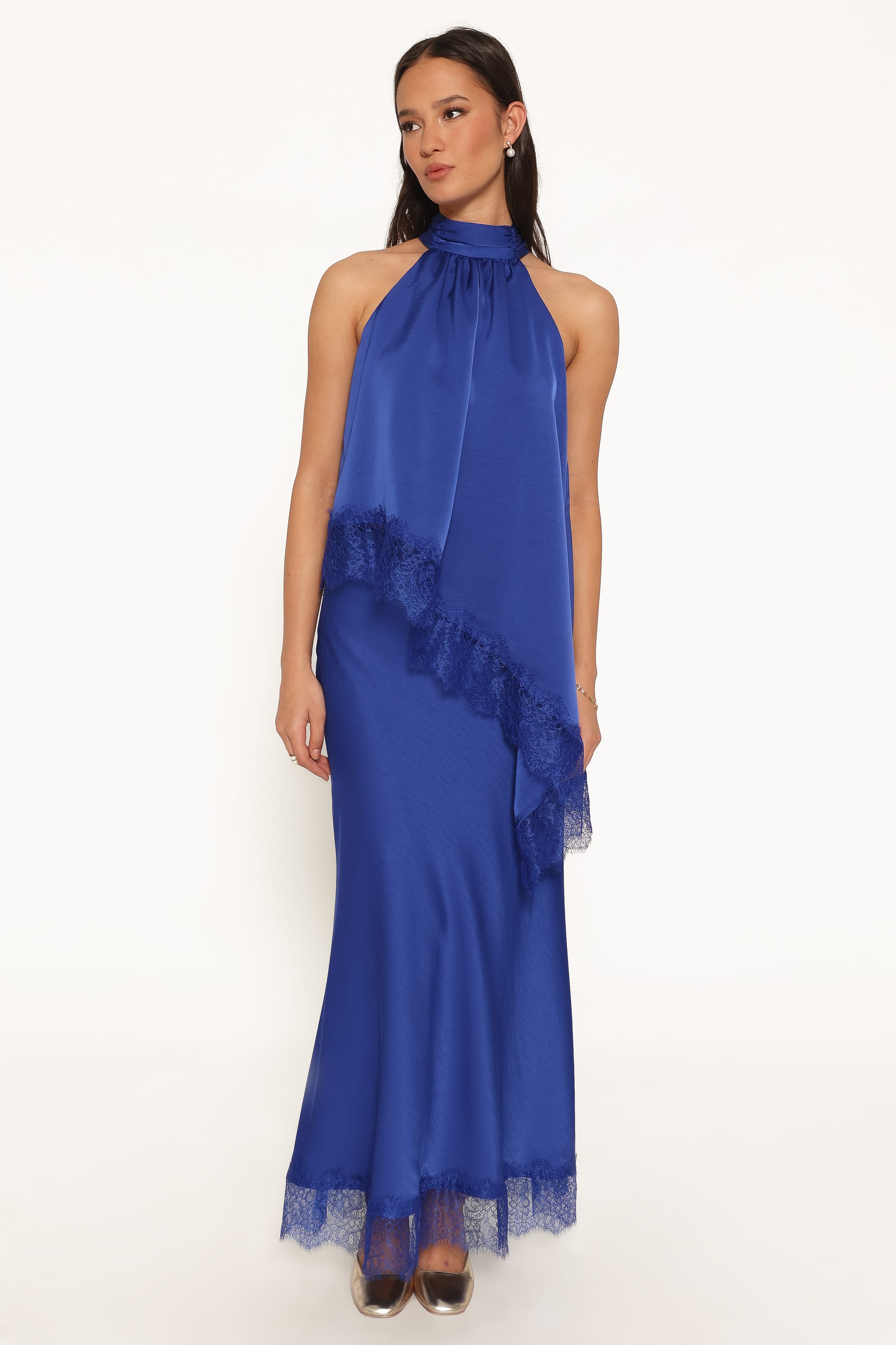 TOPS Zarni Halter Top - Lapis Blue