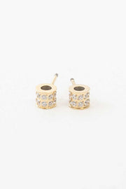 Petal and Pup USA ACCESSORIES Barrel Stone Earrings Gold / OS