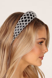 Petal and Pup USA ACCESSORIES Blair Headband - Black/Pearl One Size