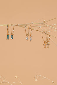 Petal and Pup USA ACCESSORIES Charlotte Drop Hoop Earrings 3 Pack - Multi One Size