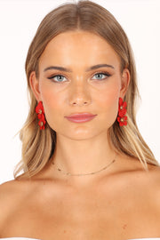 Petal and Pup USA ACCESSORIES Claret Statement Earrings - Red One Size